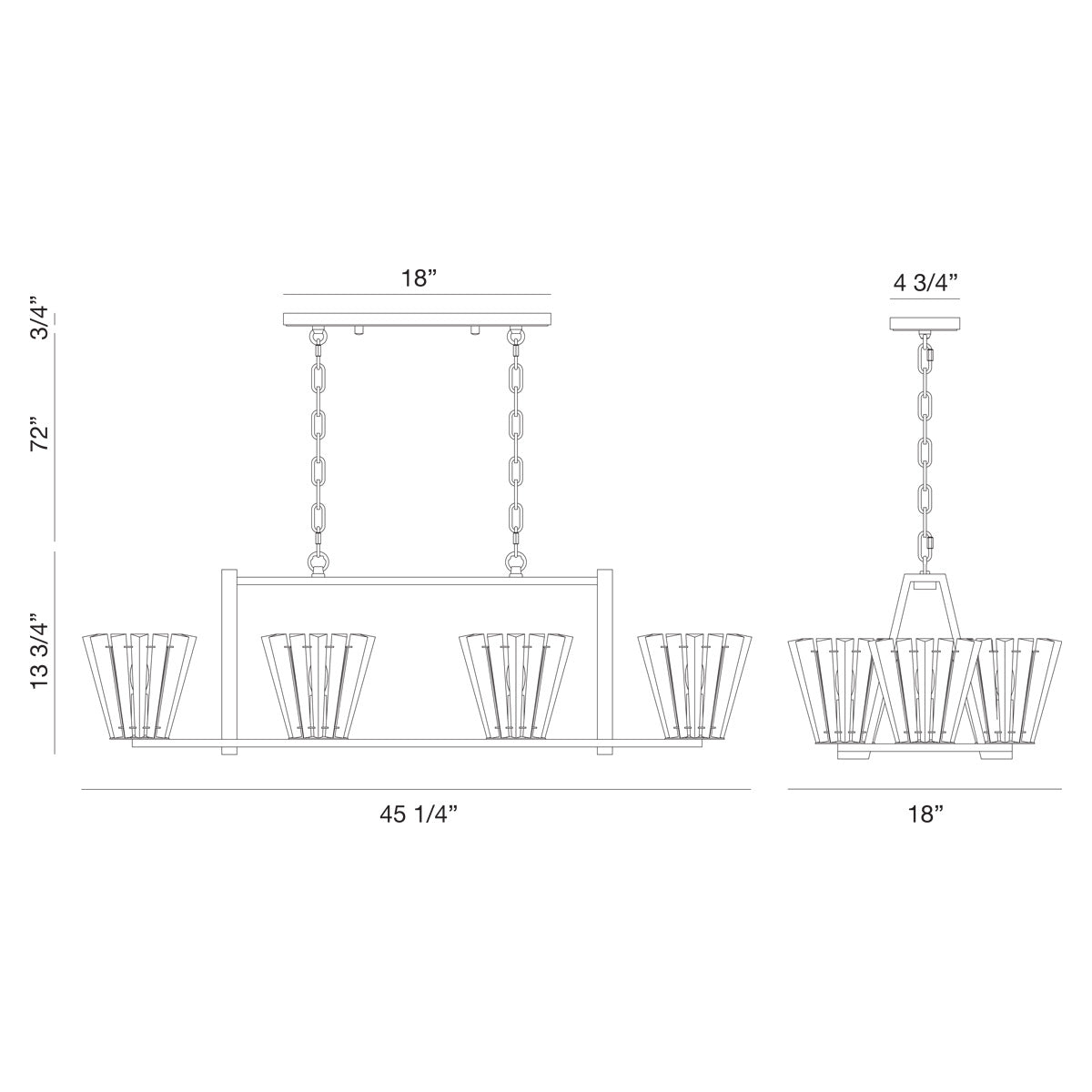 Ricca 6-Light 45" Chandelier
