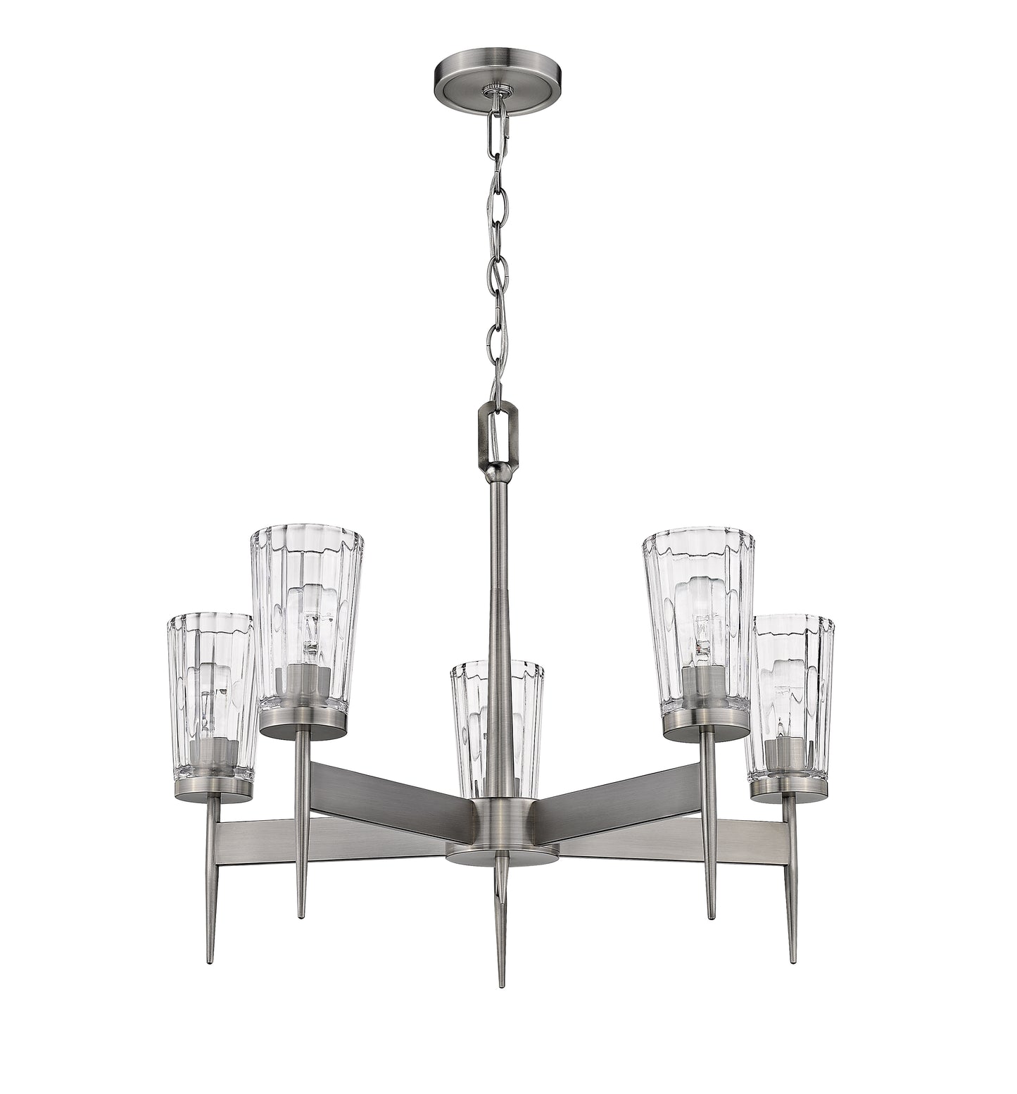 Flair 5 Light Chandelier Antique Nickel