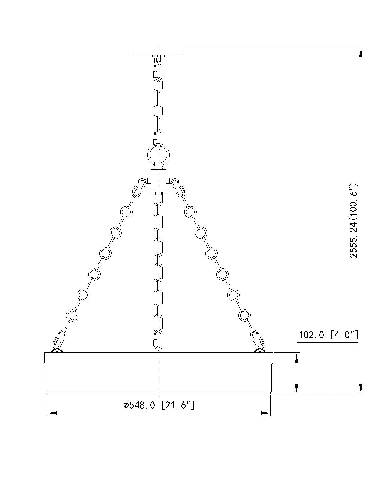 Anders LED 3 Light Chandelier Polished Nickel