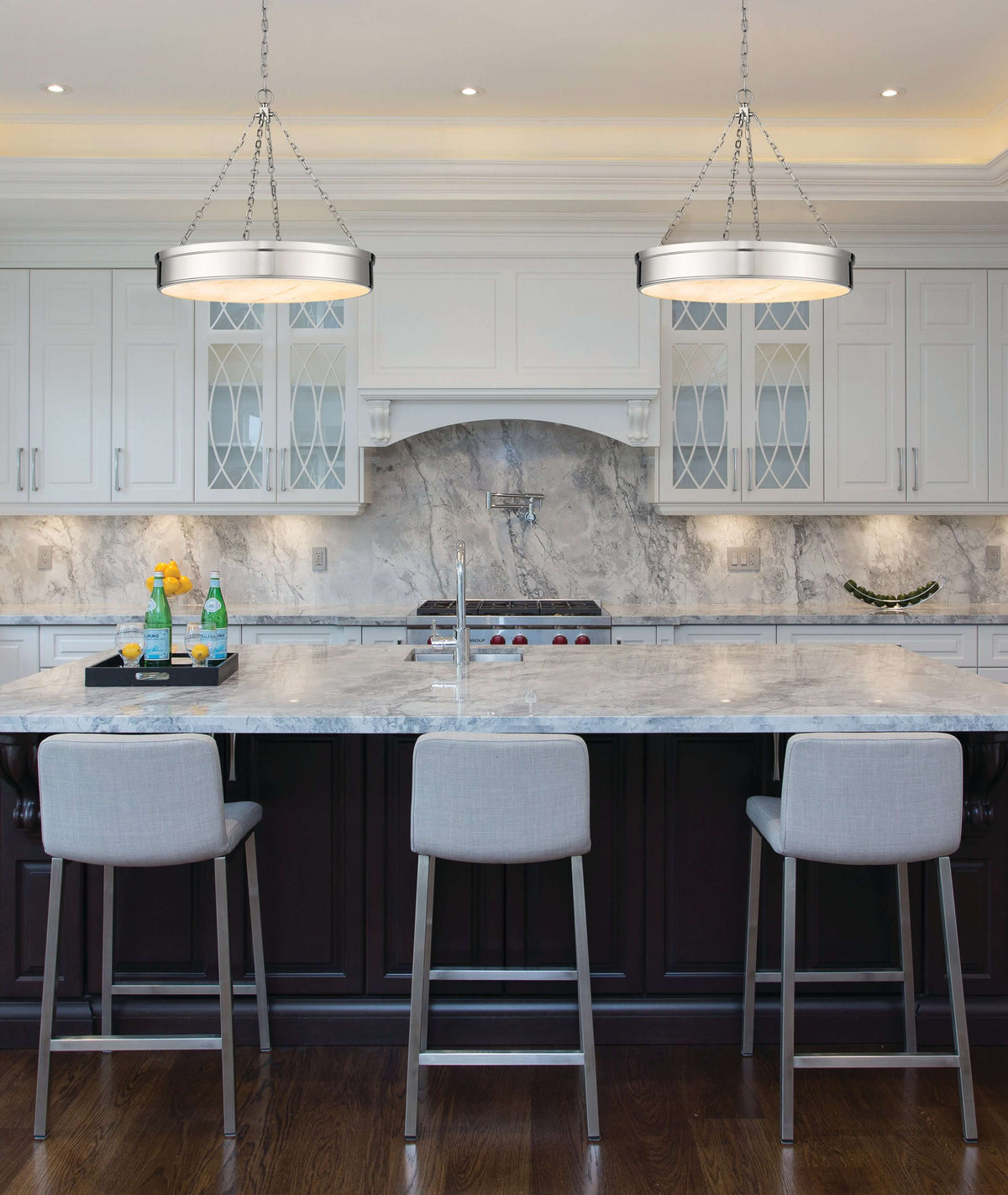 Anders LED 3 Light Chandelier Polished Nickel