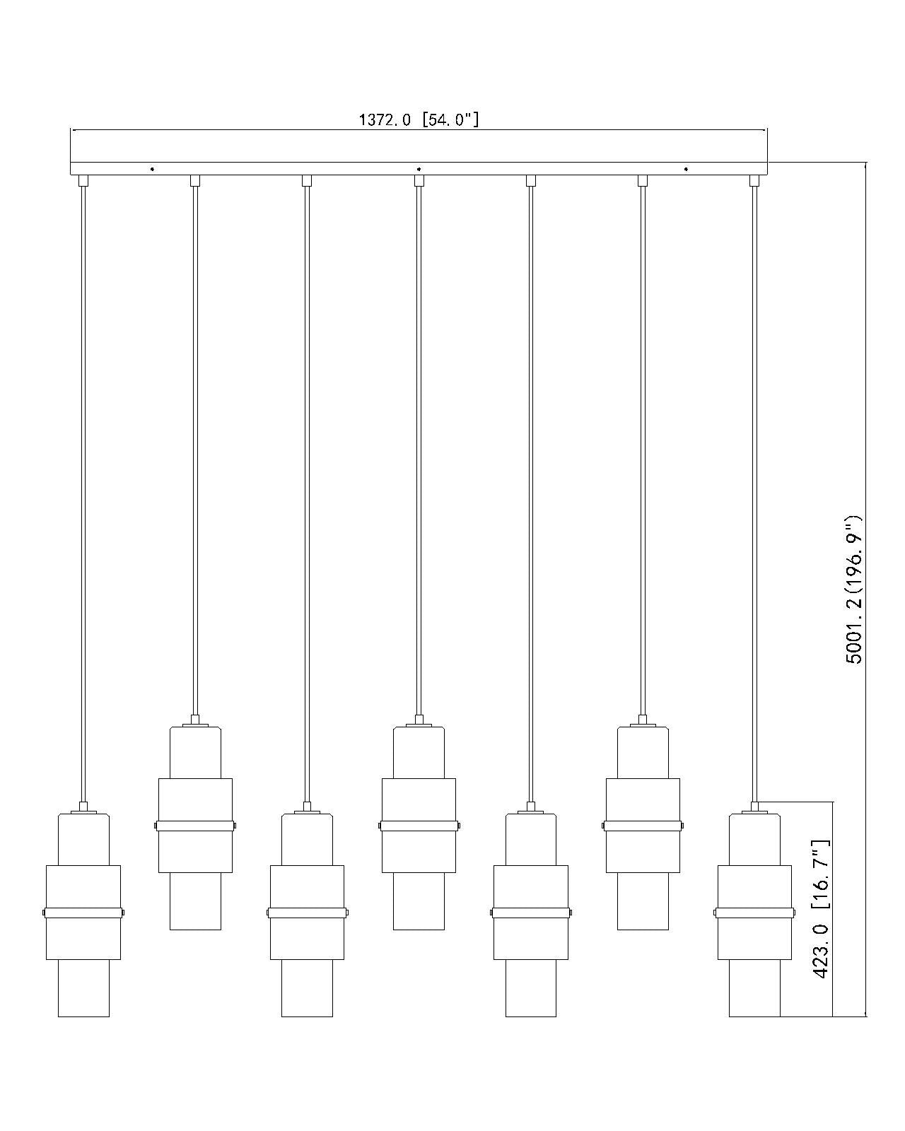 Cayden 7 Light Linear Chandelier Modern Gold
