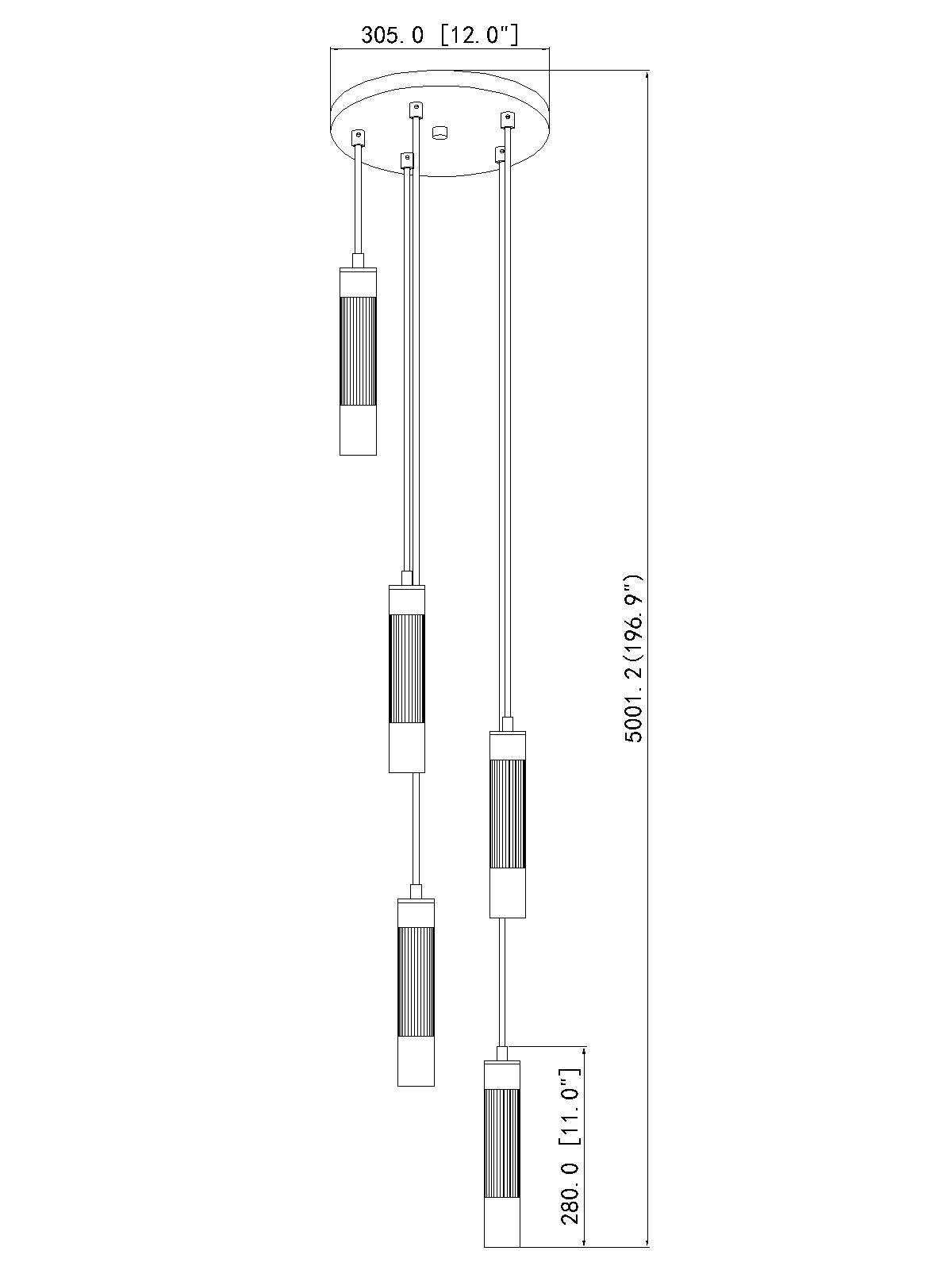 Stari 5 Light Chandelier Modern Gold