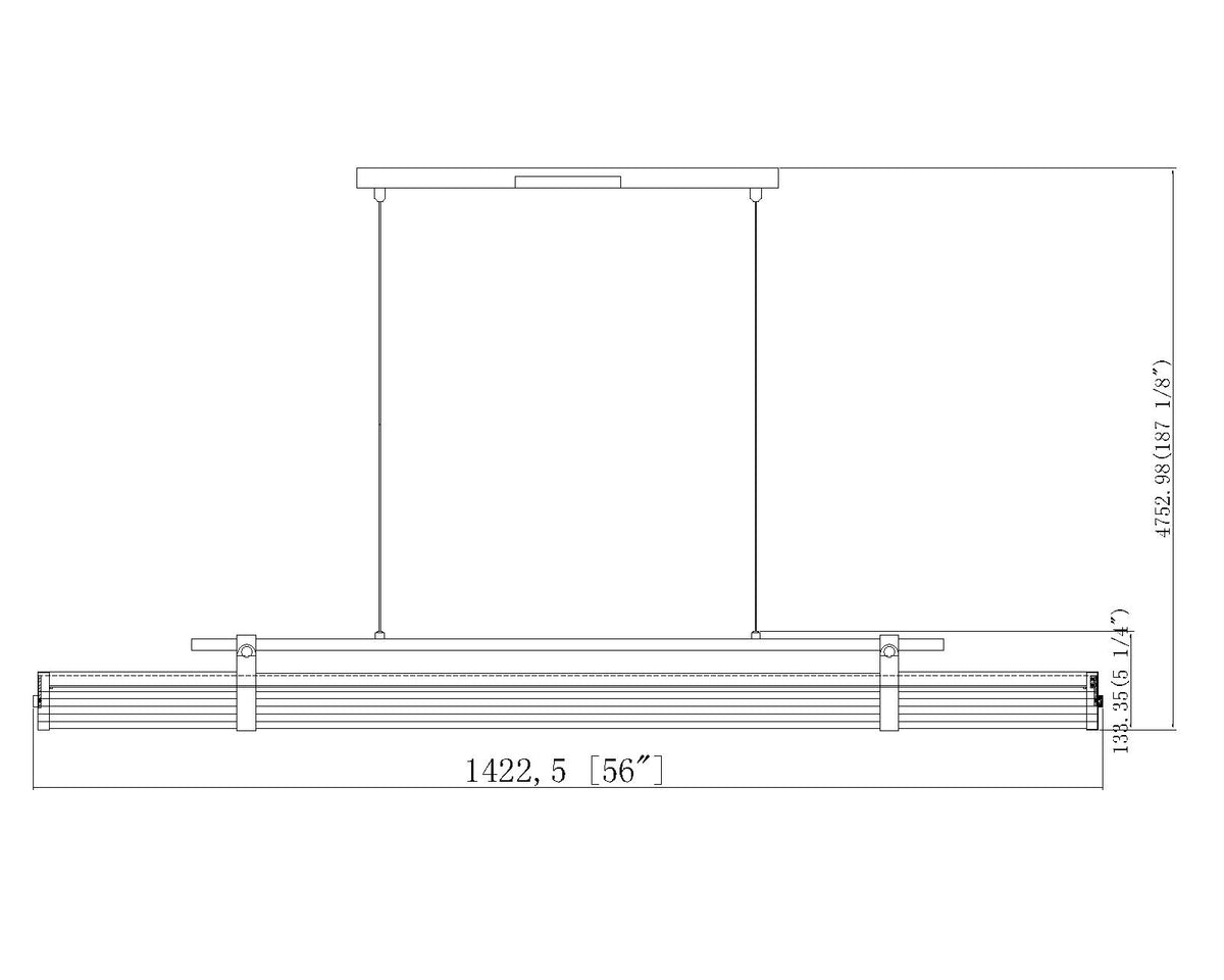 Benoit LED 1 Light Linear Chandelier Modern Gold