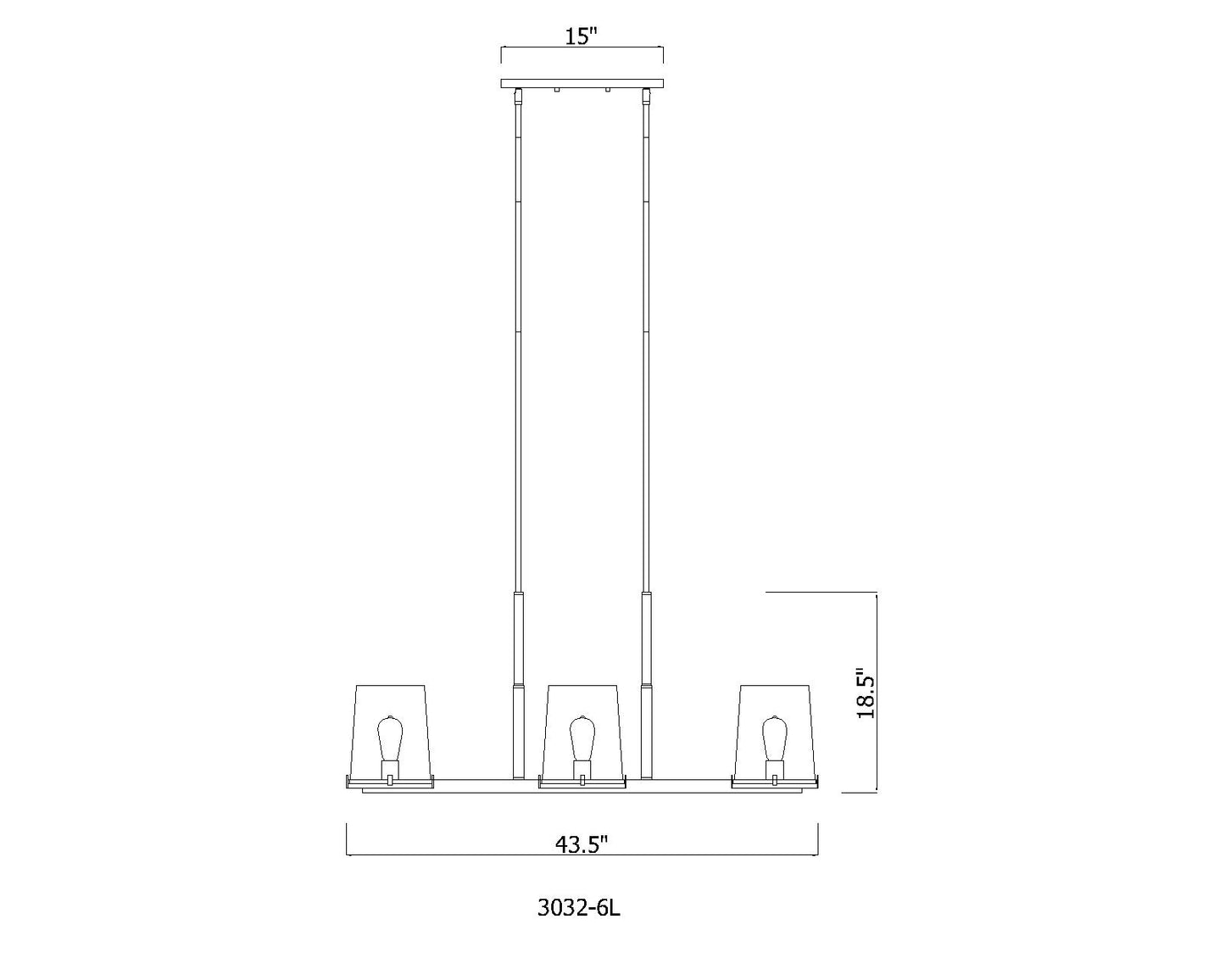 Callista 6 Light Linear Chandelier Rubbed Brass