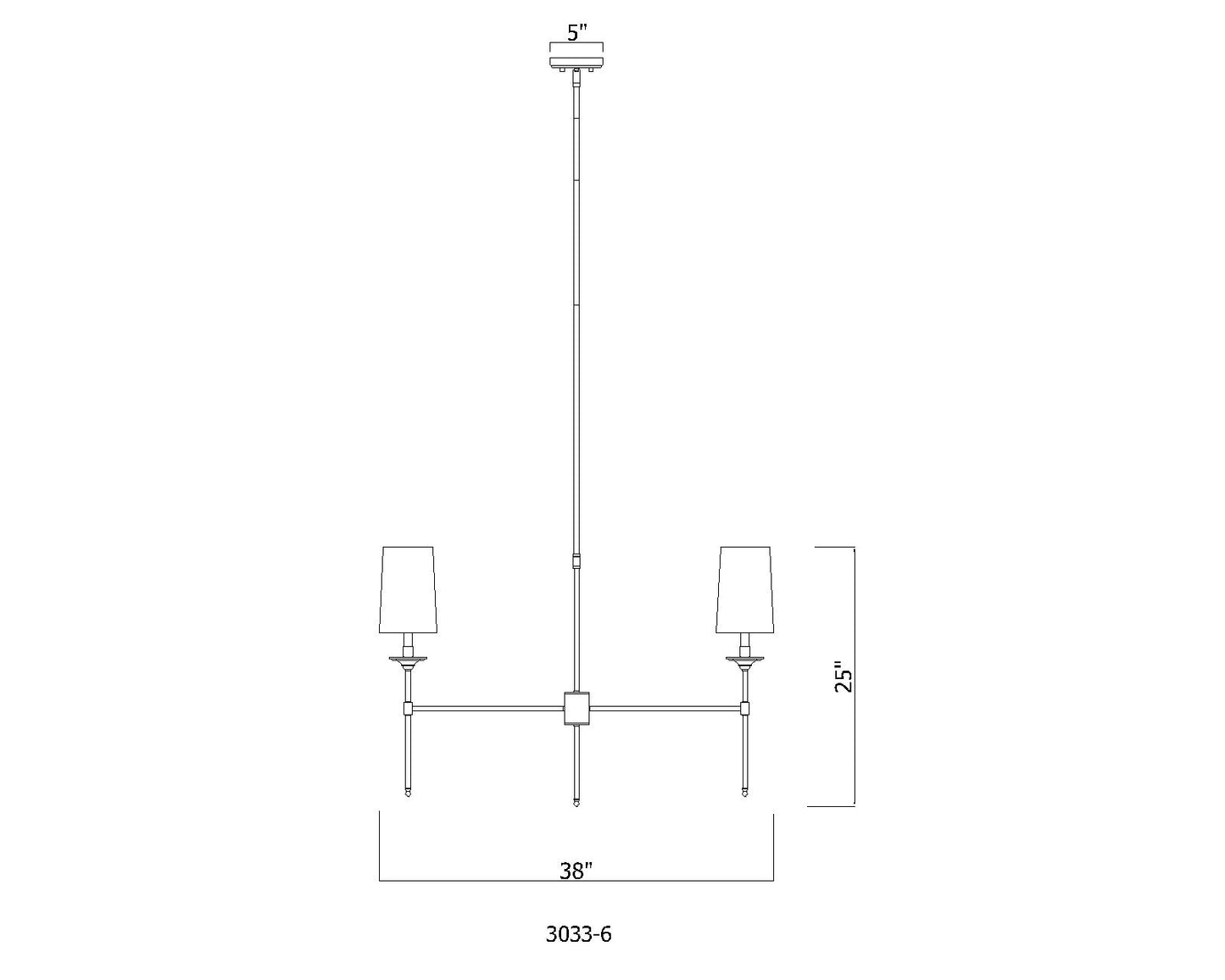 Emily 6 Light Chandelier Matte Black