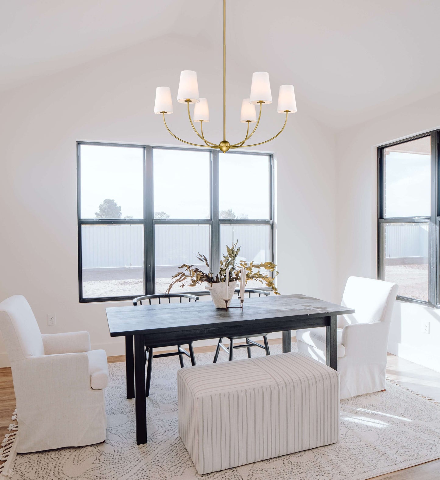 Shannon 6 Light Chandelier Rubbed Brass
