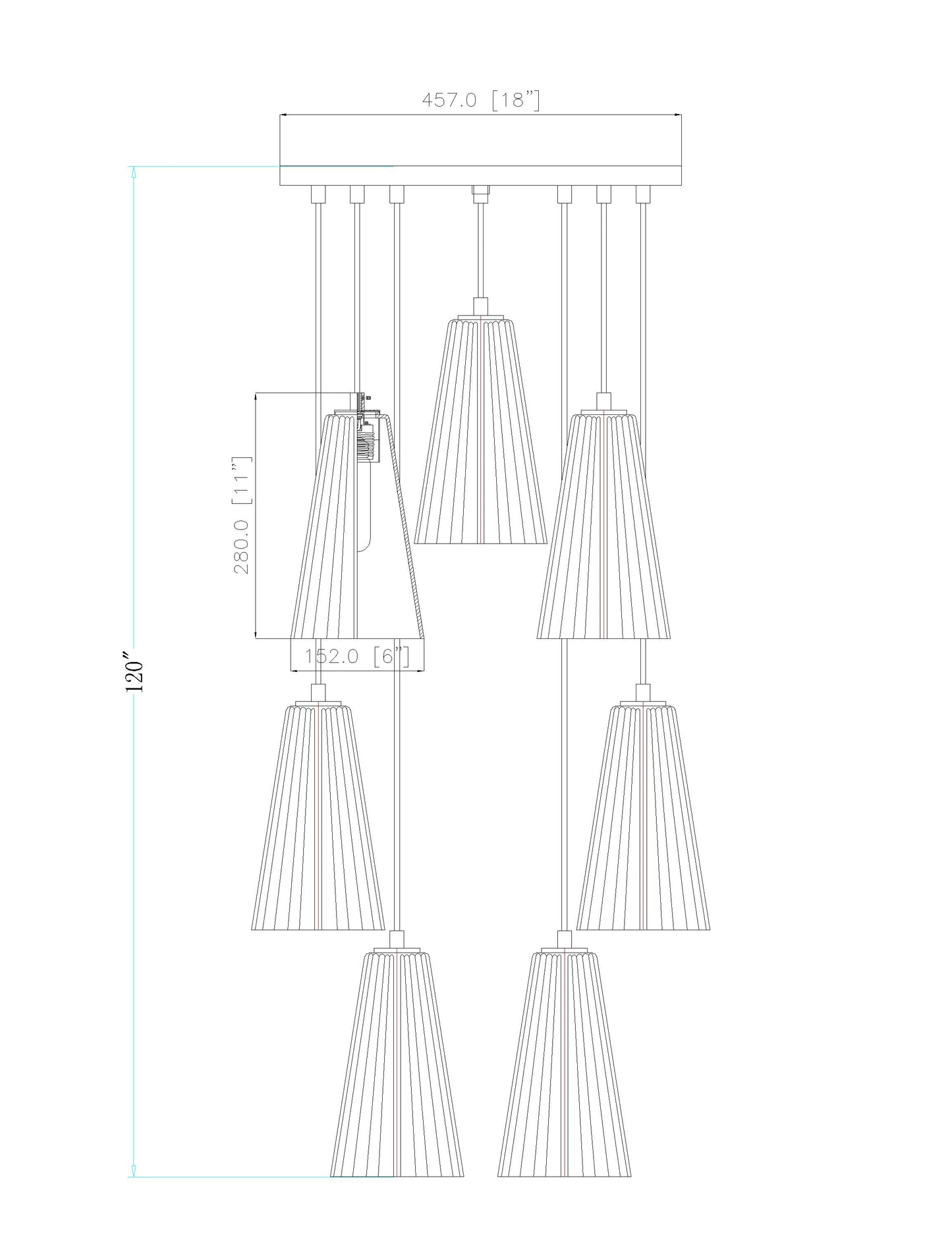 Farrell 7 Light Chandelier Modern Gold