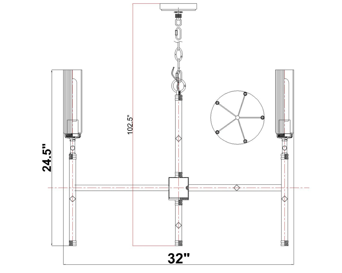 Esme 5 Light Chandelier Brushed Nickel