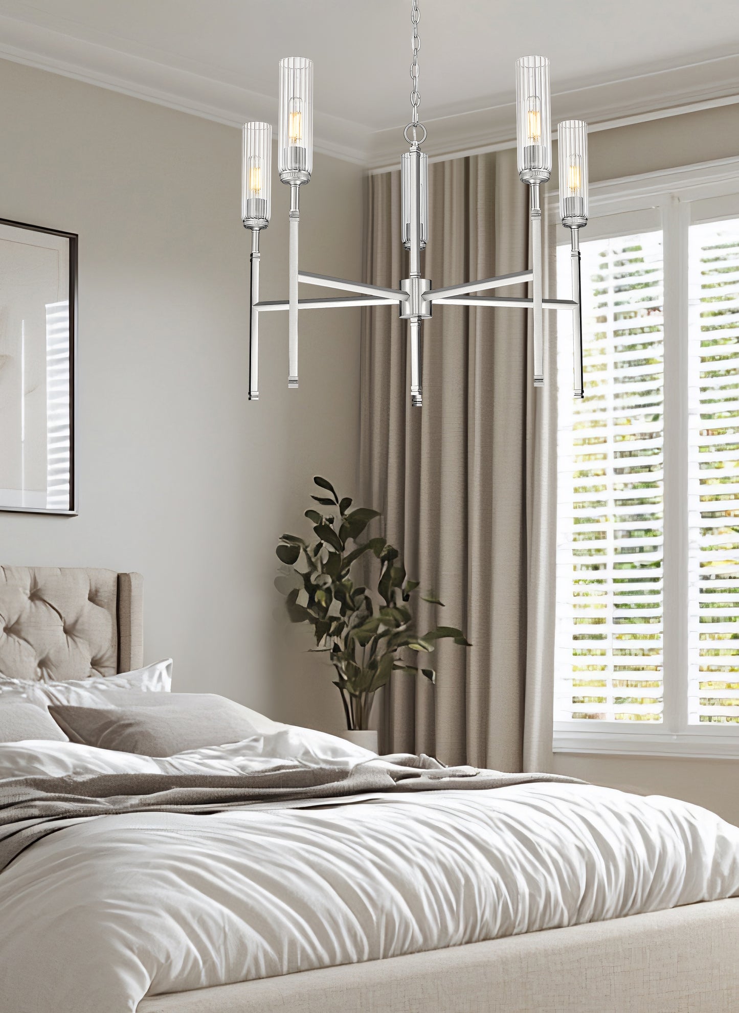 Esme 5 Light Chandelier Brushed Nickel