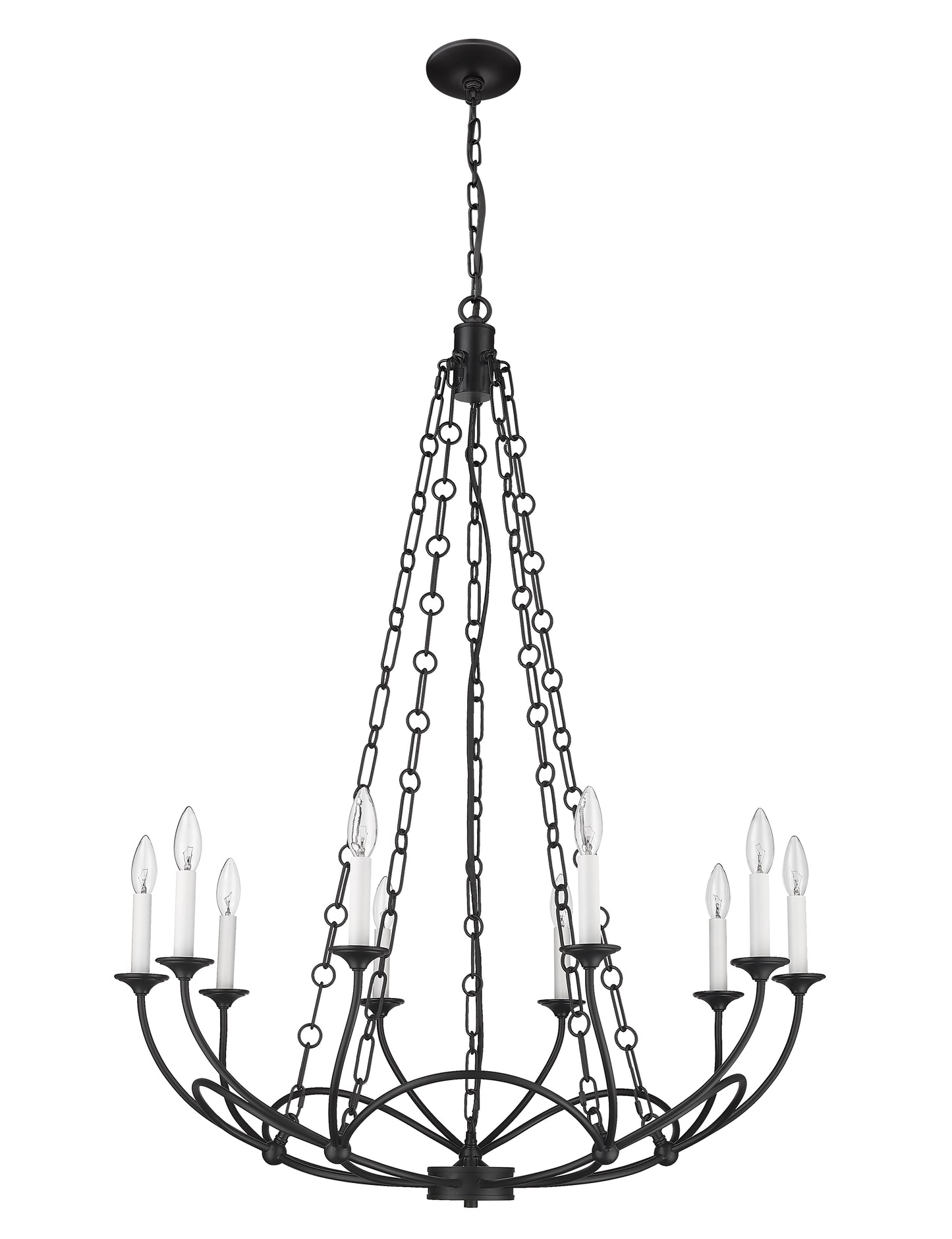 Arabella 10 Light Chandelier Matte Black