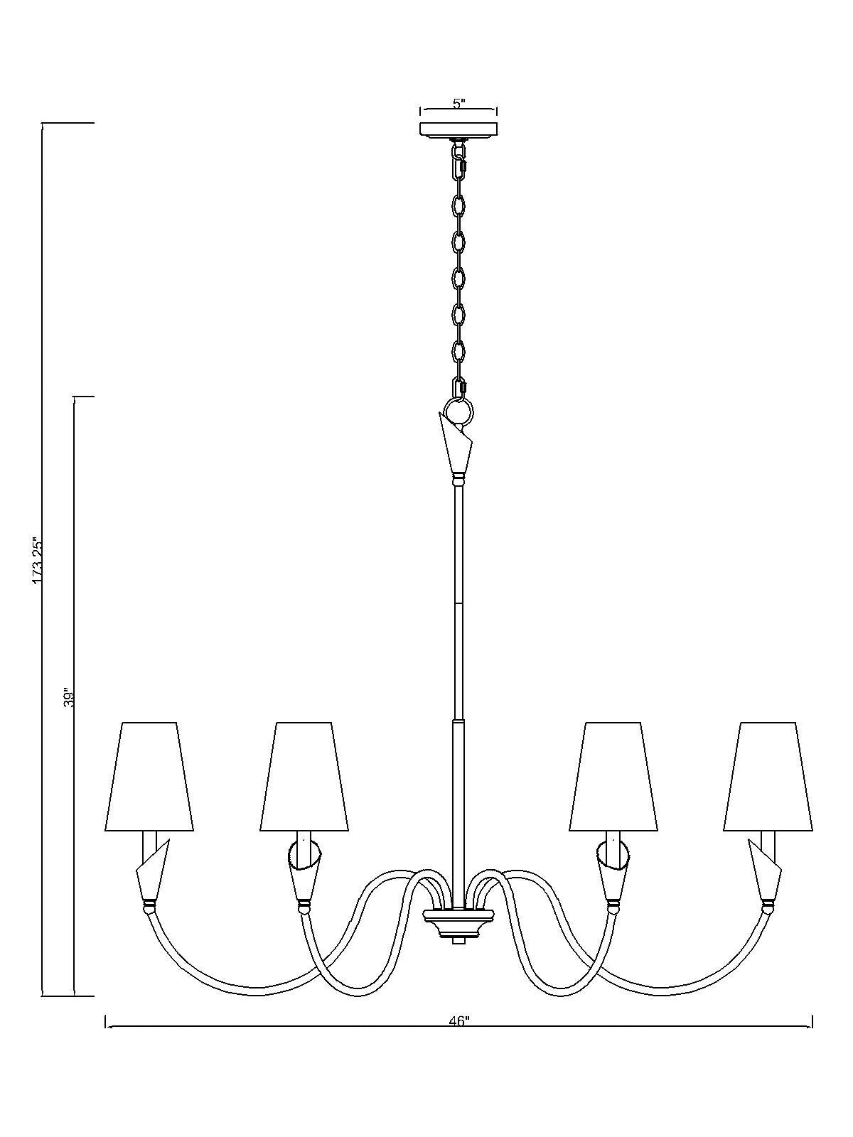 Claudelle 6 Light Chandelier Matte Black + Modern Gold