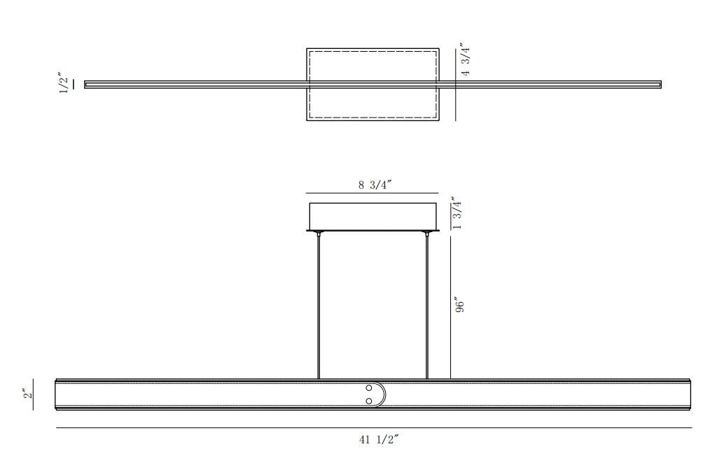 Verdura 42" Integrated LED Linear Chandelier