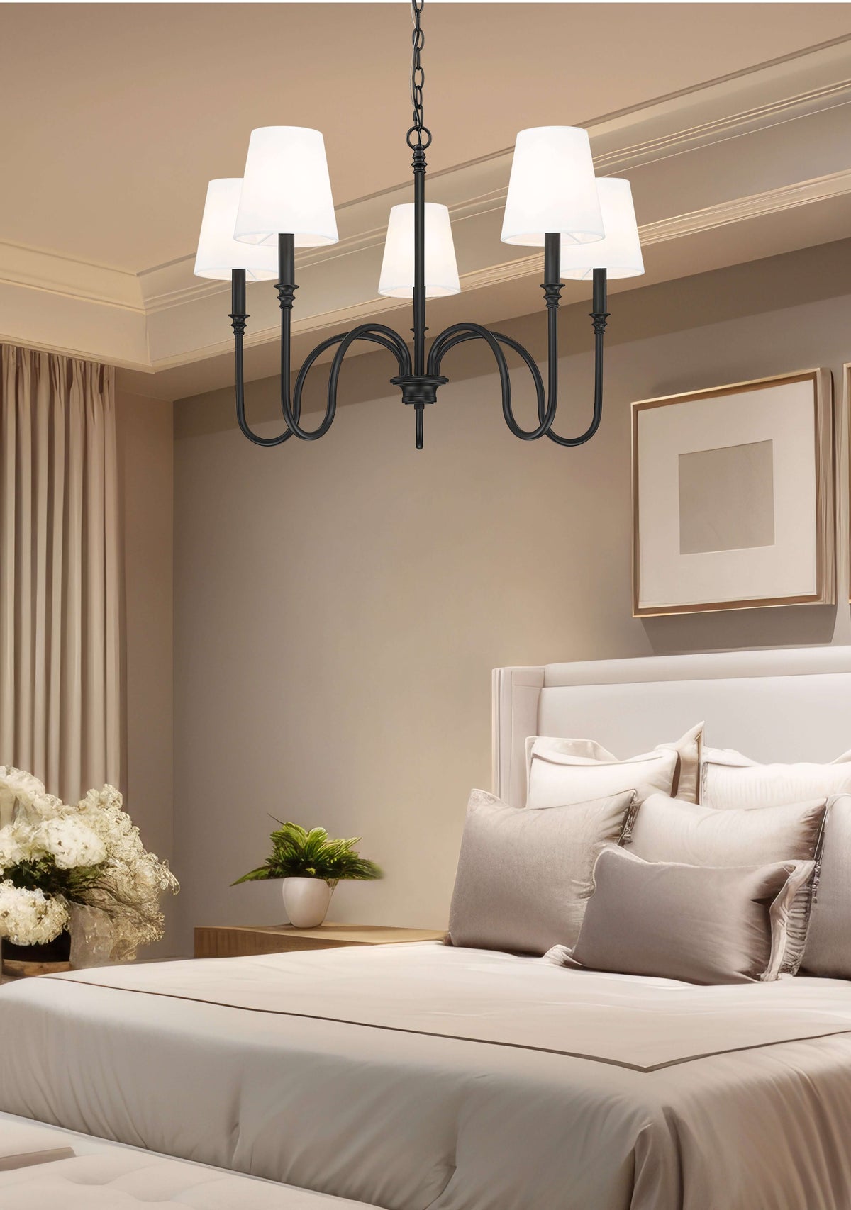 Jisele 5 Light Chandelier Matte Black