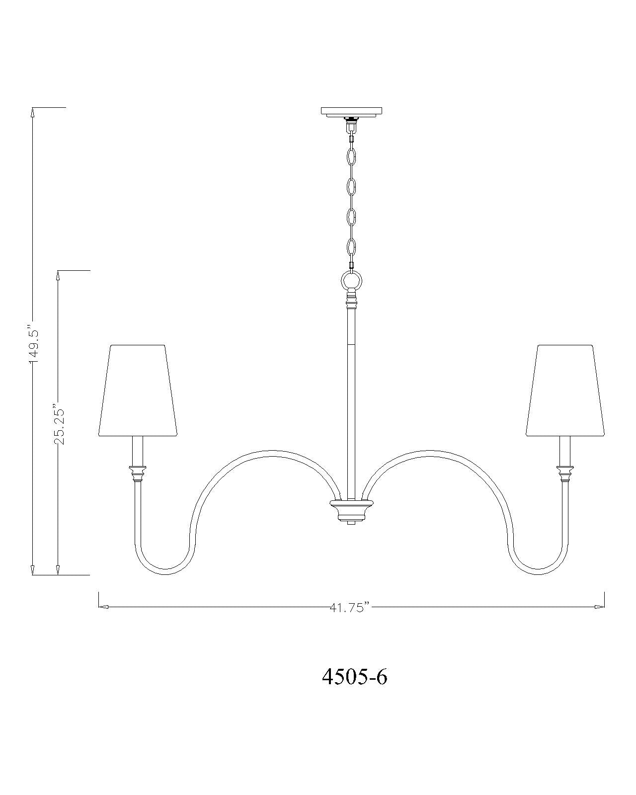 Jisele 6 Light Chandelier Matte Black