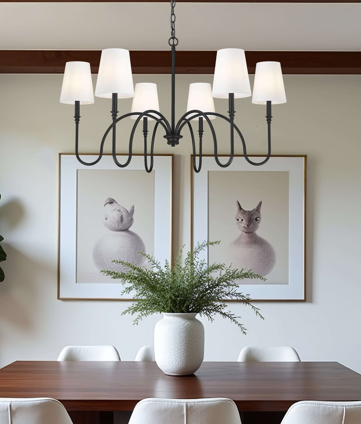 Jisele 6 Light Chandelier Matte Black