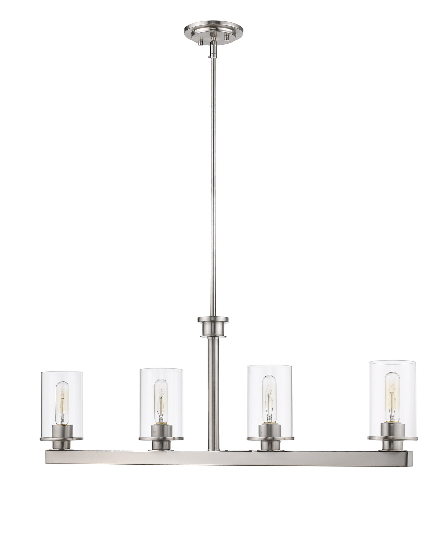 Savannah 4 Light Linear Chandelier Brushed Nickel