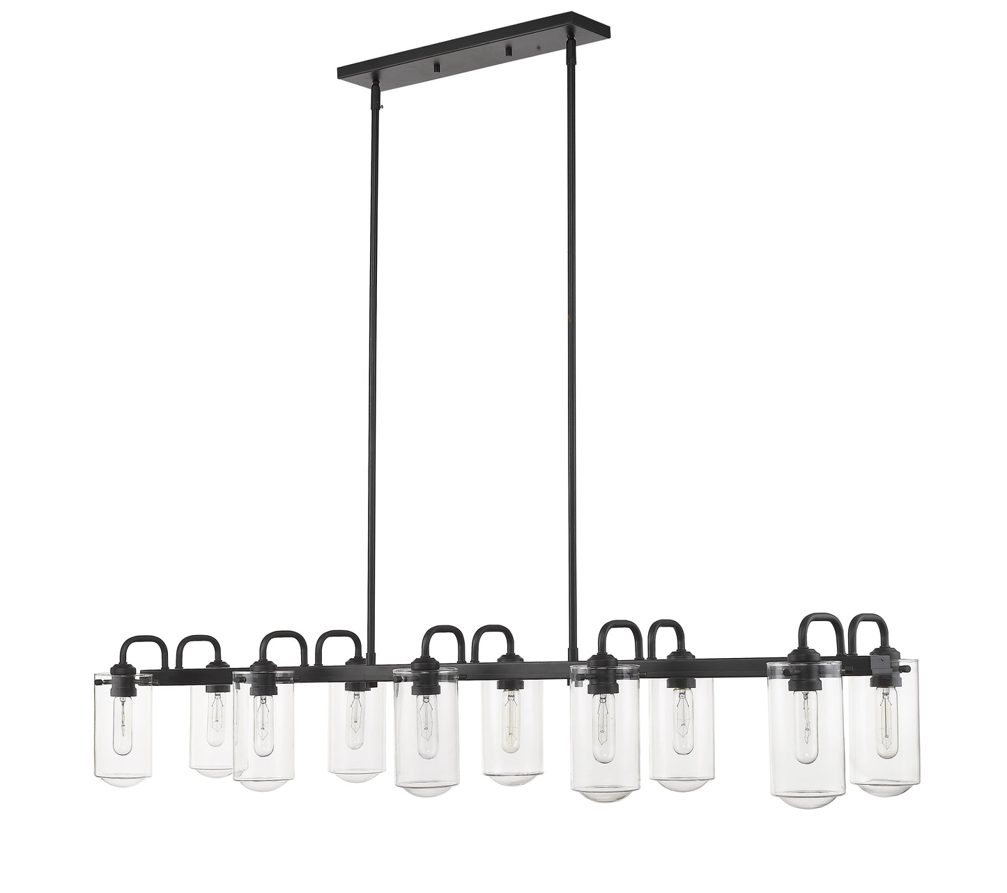 Delaney 10 Light Linear Chandelier Matte Black