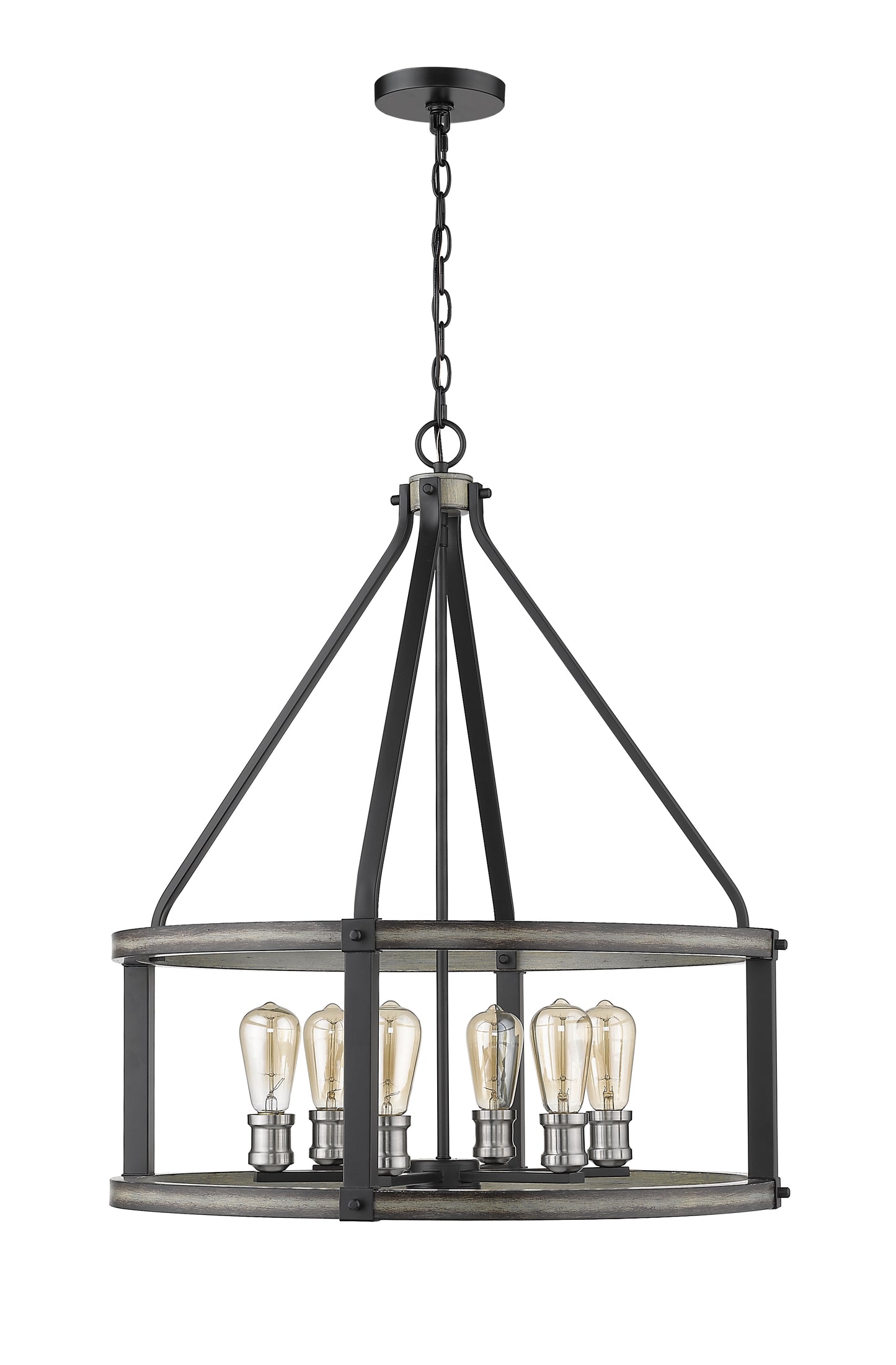 Kirkland 6 Light Chandelier Ashen Barnboard