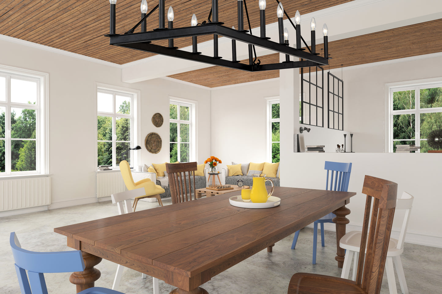Barclay 16 Light Linear Chandelier Matte Black