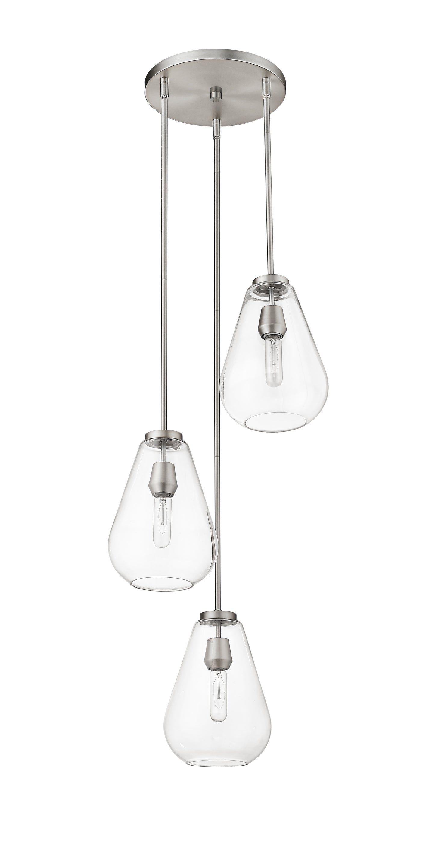 Ayra 3 Light Chandelier Brushed Nickel
