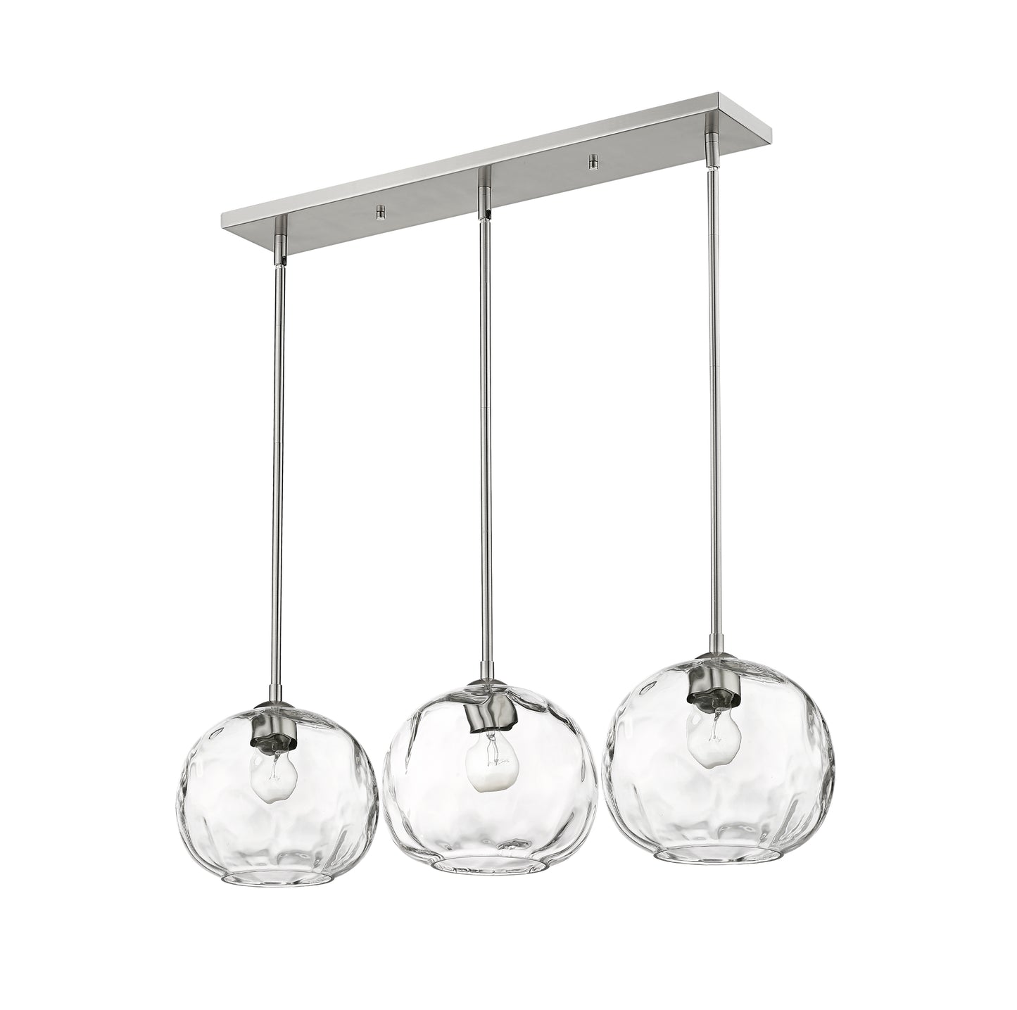 Chloe 3 Light Linear Chandelier Brushed Nickel