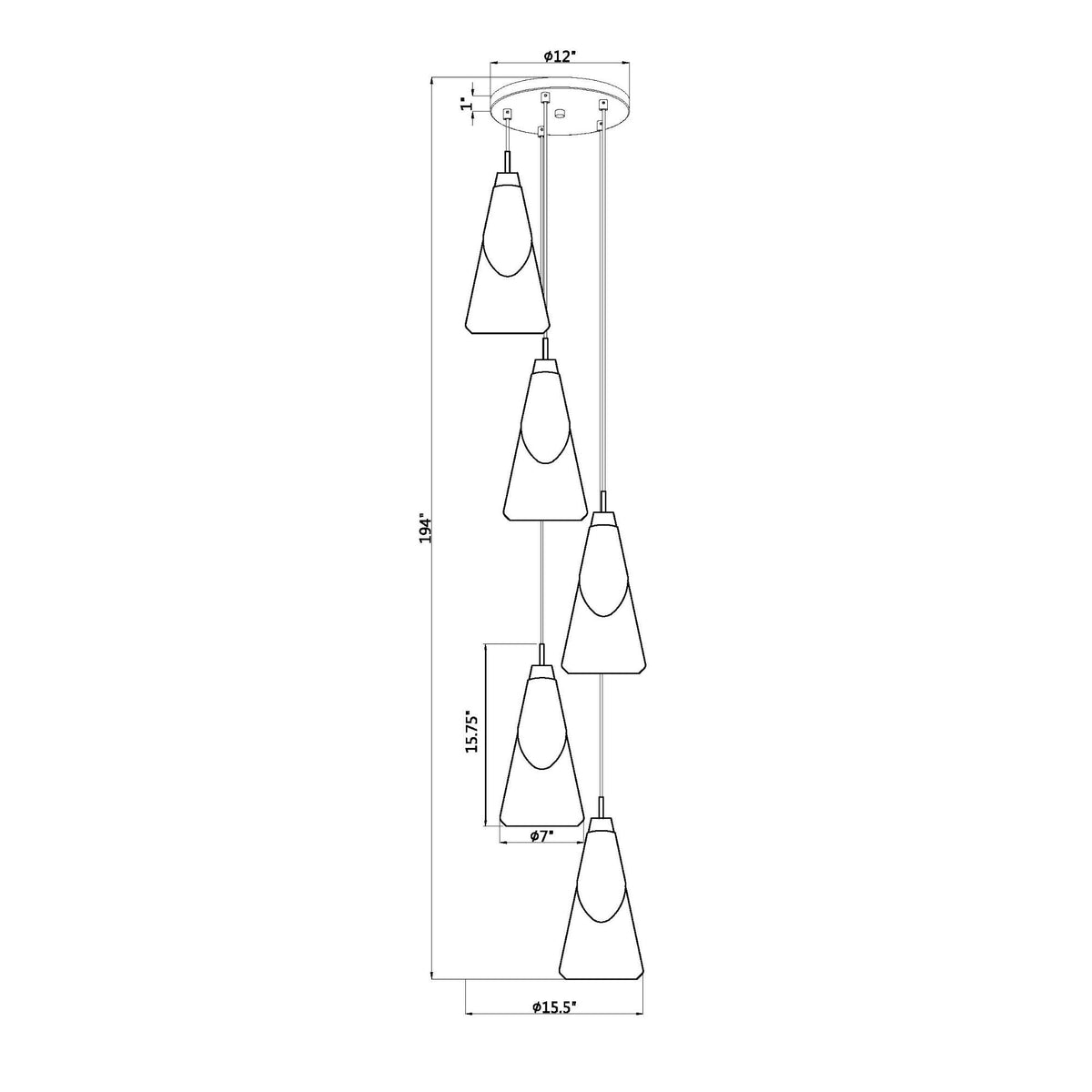 Aimie 5 Light Chandelier Modern Gold
