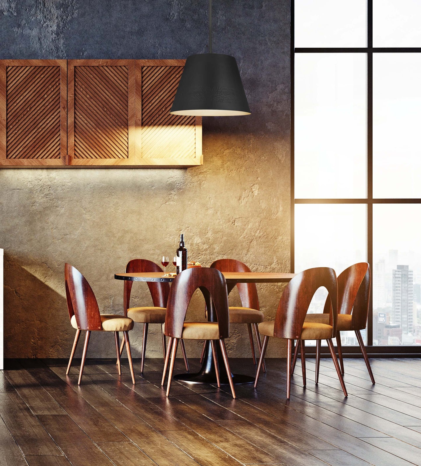 Maddox 1 Light Chandelier Matte Black