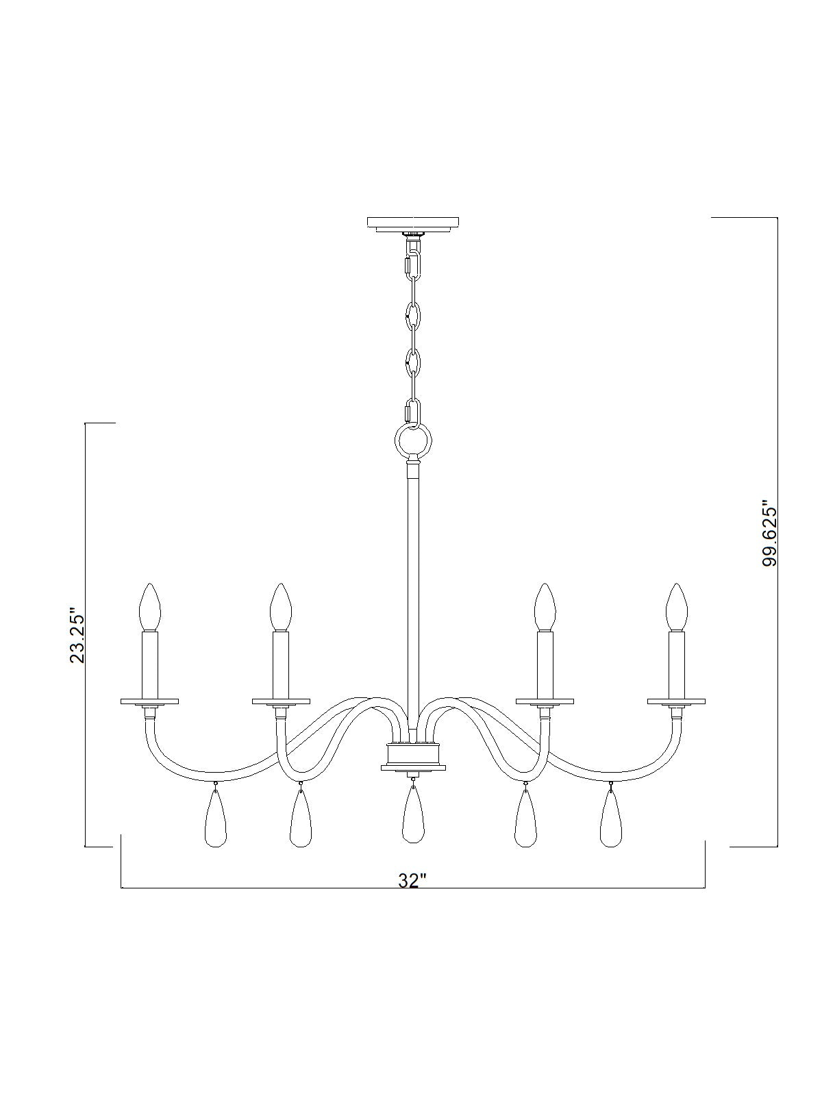Toussant 6 Light Chandelier Modern Gold