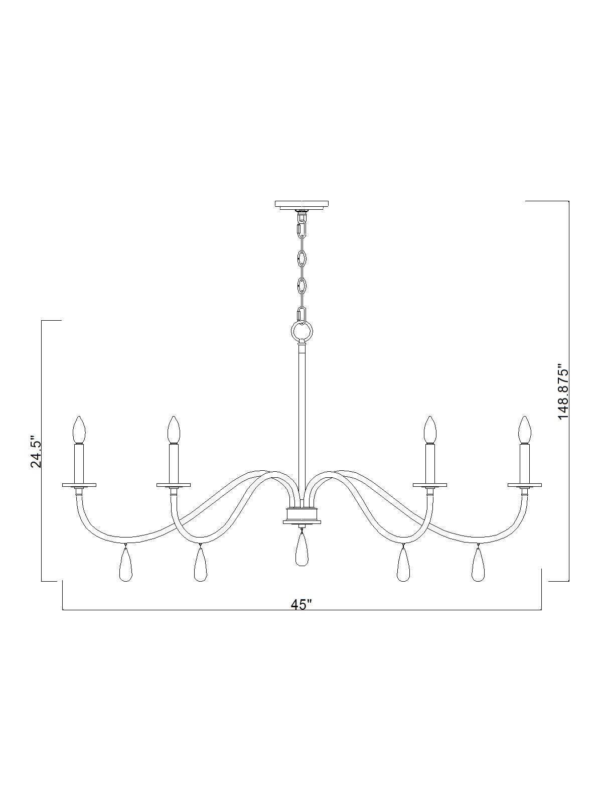 Toussant 6 Light Chandelier
Brushed Nickel