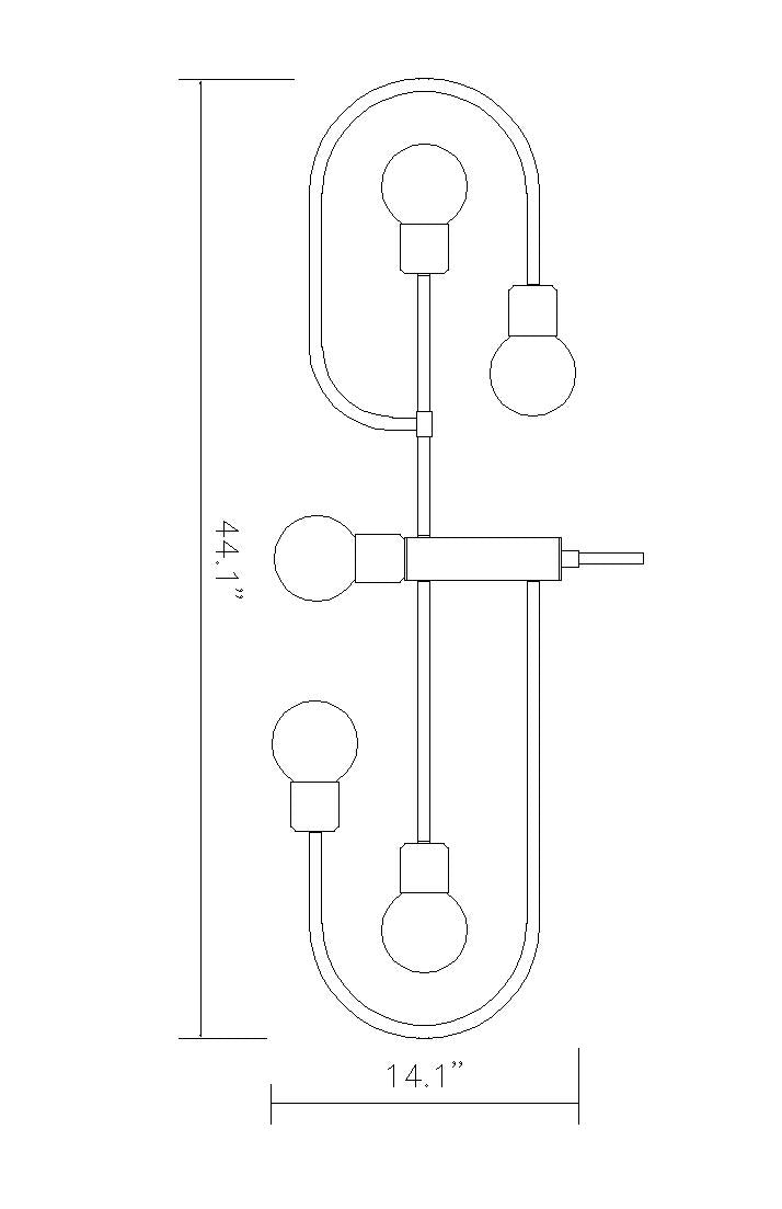 Neutra 5 Light Linear Chandelier Matte Black + Foundry Brass