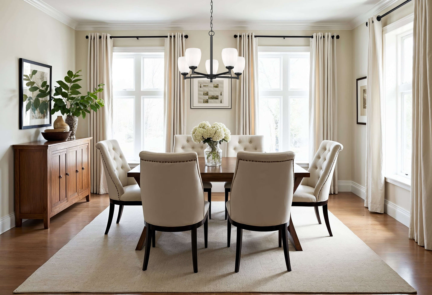 Oren 5 Light Chandelier Matte Black