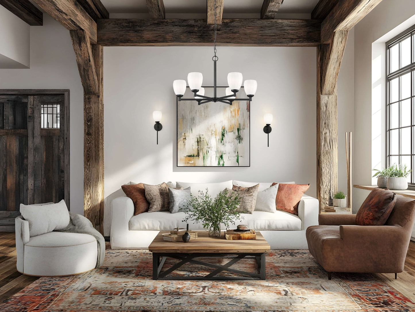 Oren 6 Light Chandelier Matte Black