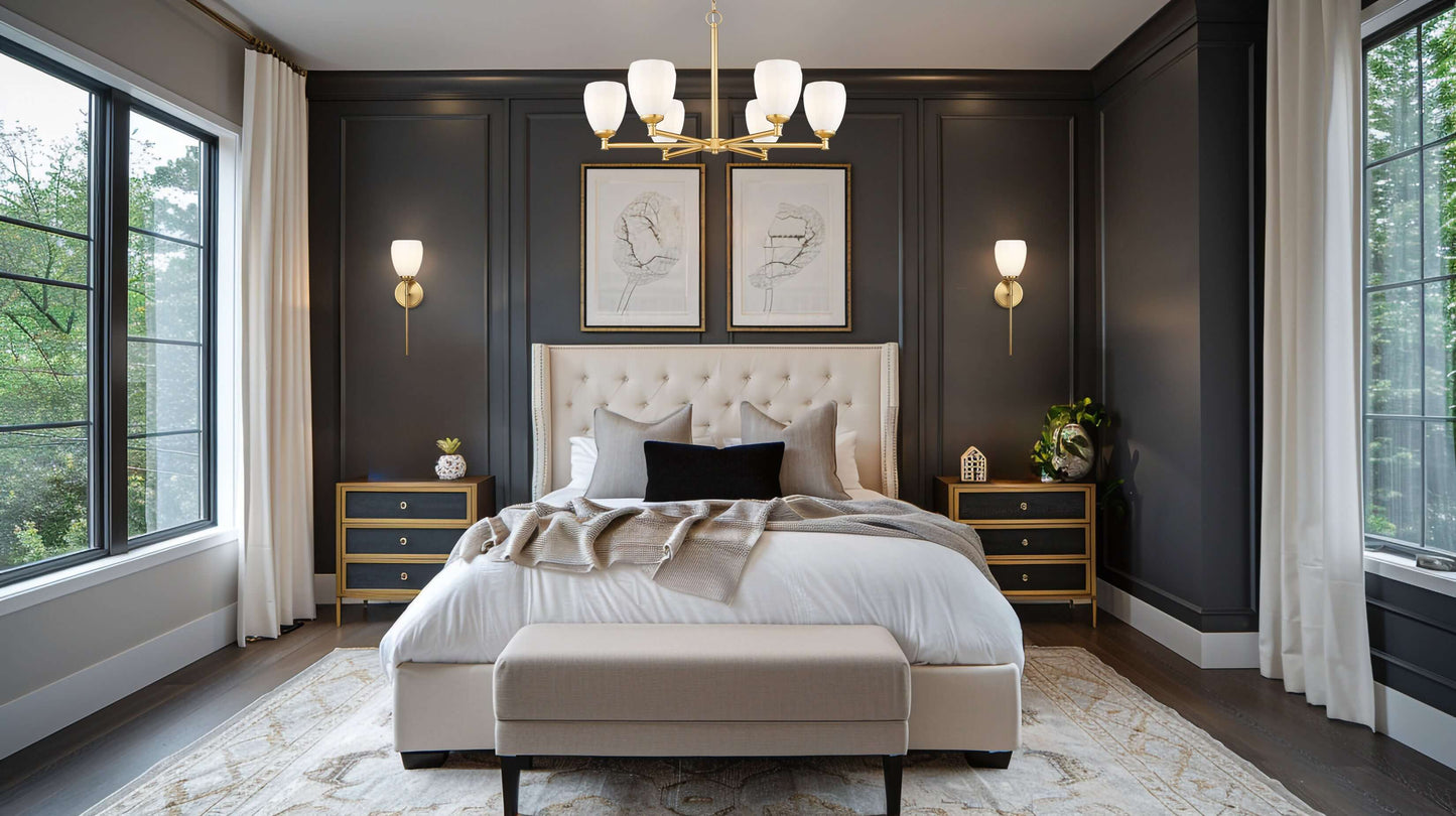 Oren 6 Light Chandelier Modern Gold