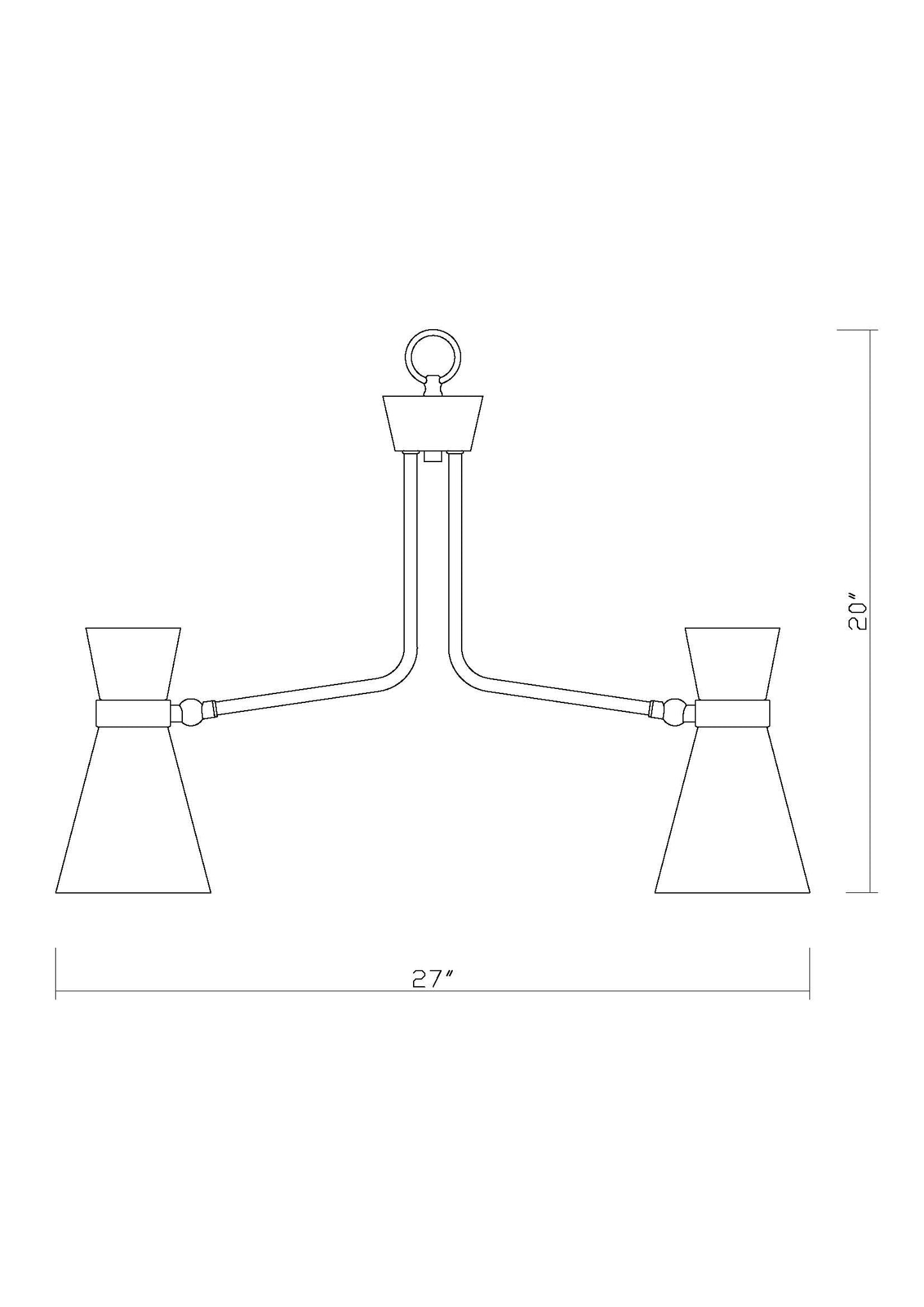 Soriano 5 Light Chandelier Matte Black + Brushed Nickel