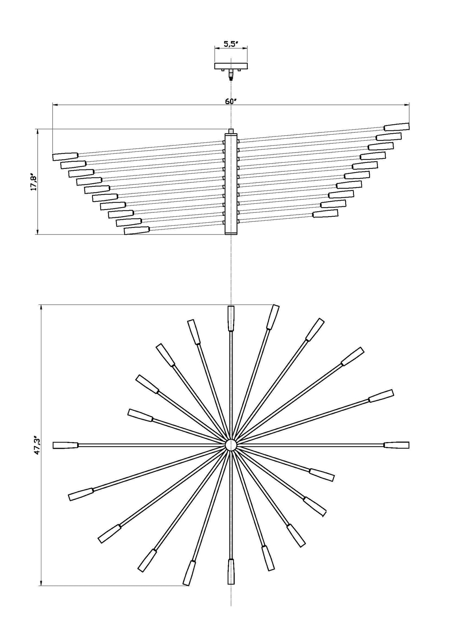 Ascension 20 Light Chandelier Chrome
