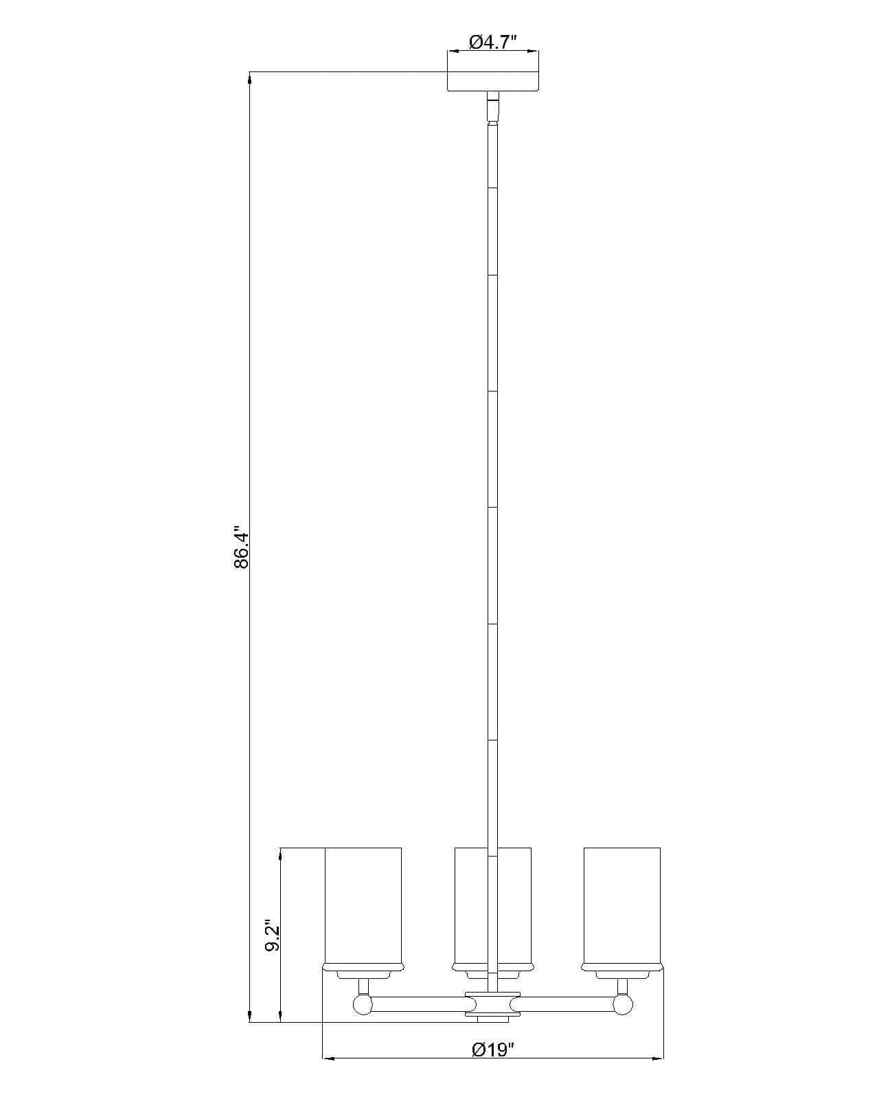 Thayer 3 Light Chandelier Brushed Nickel