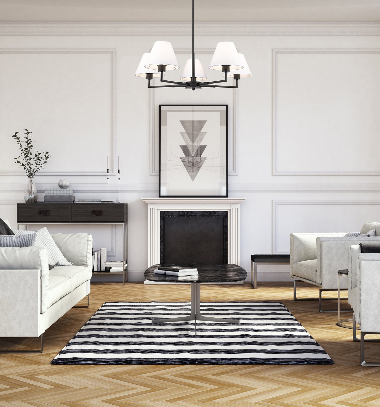 Leila 5 Light Chandelier Matte Black
