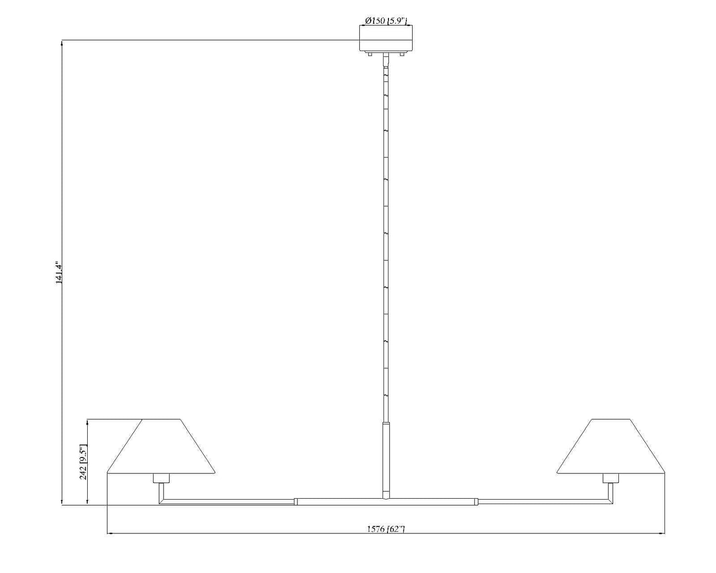 Leila 2 Light Chandelier Brushed Nickel