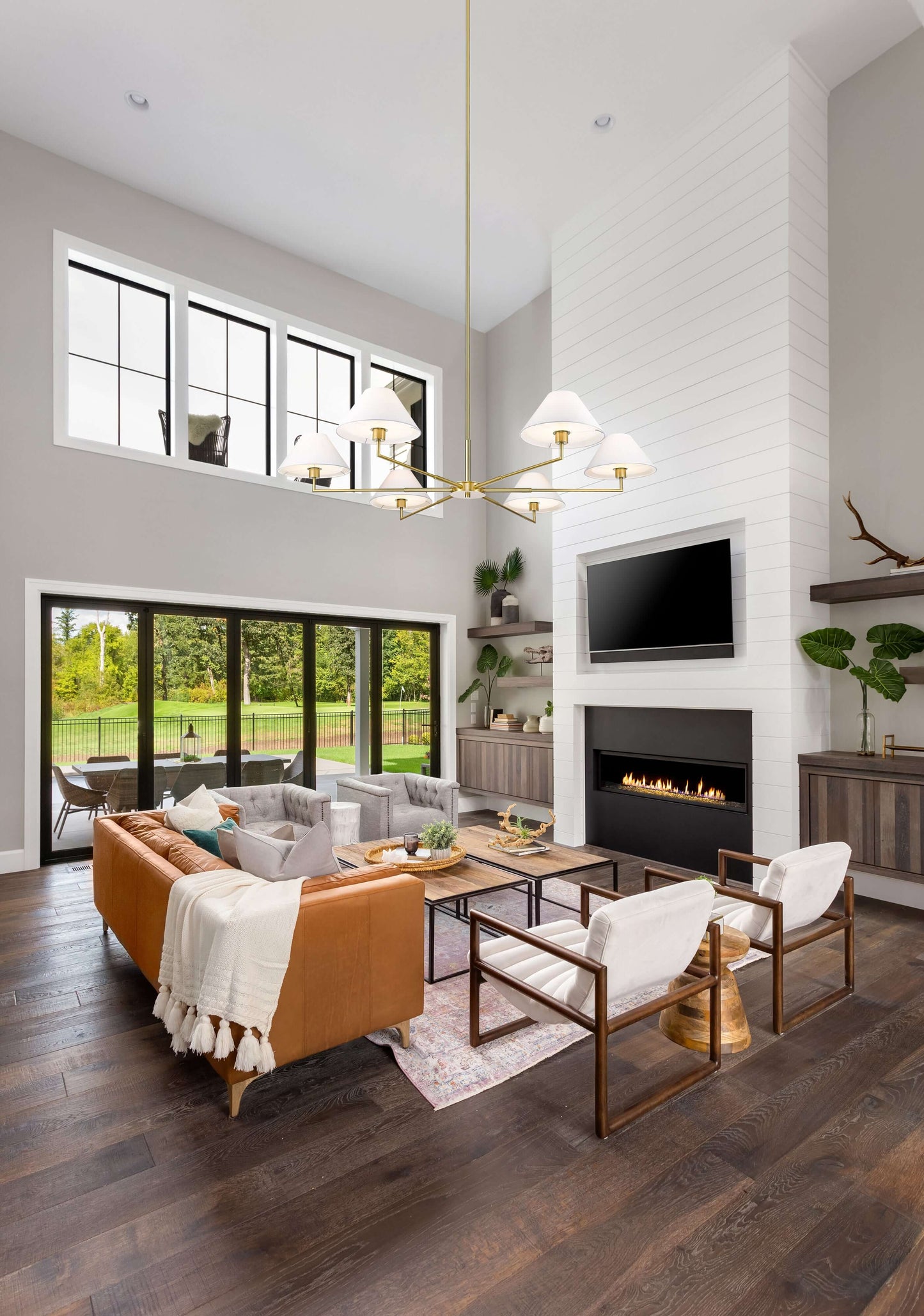 Leila 6 Light Chandelier Luxe Gold