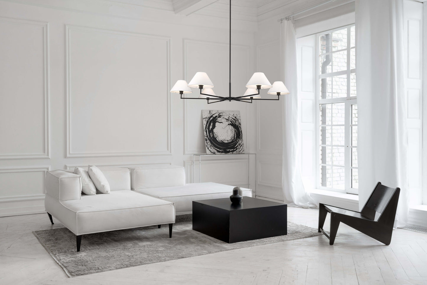 Leila 6 Light Chandelier Matte Black