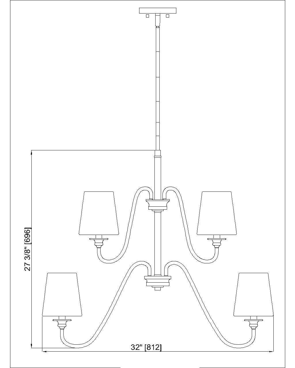 Gianna 9 Light Chandelier Matte Black