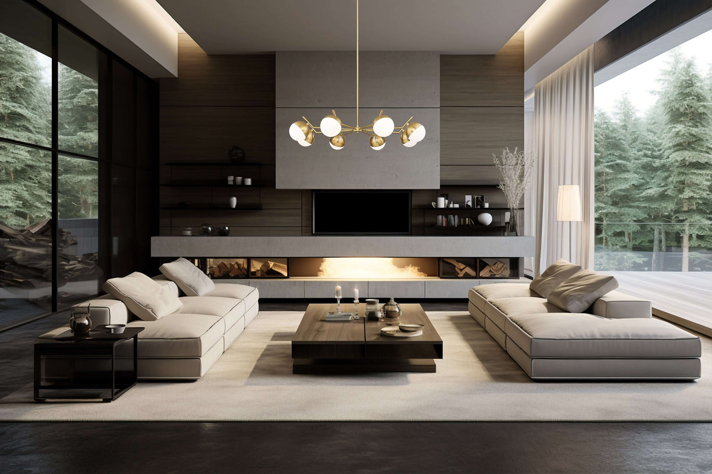 Realm Sphere 8 Light Chandelier Modern Gold