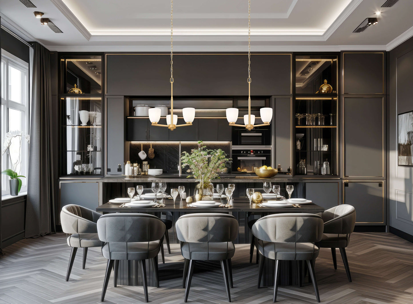 Naya 3 Light Chandelier Modern Gold