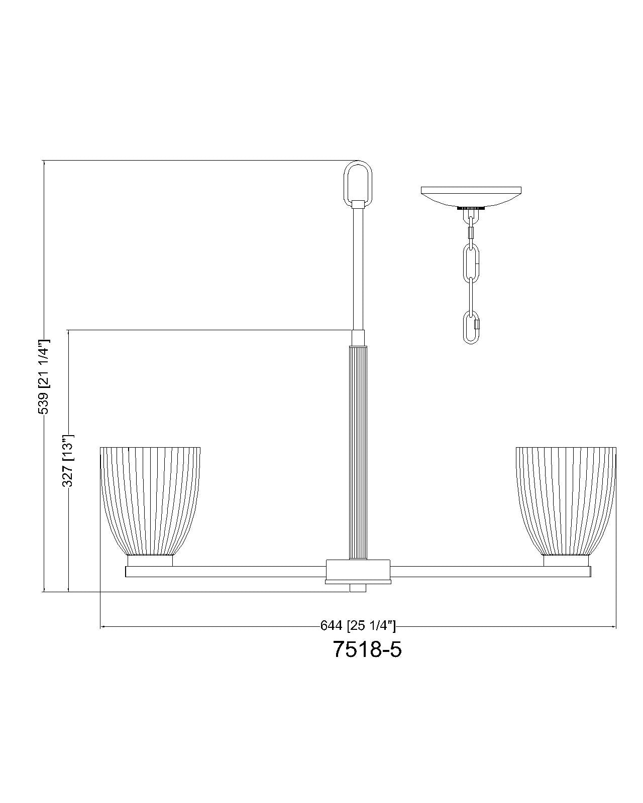Naya 5 Light Chandelier Matte Black