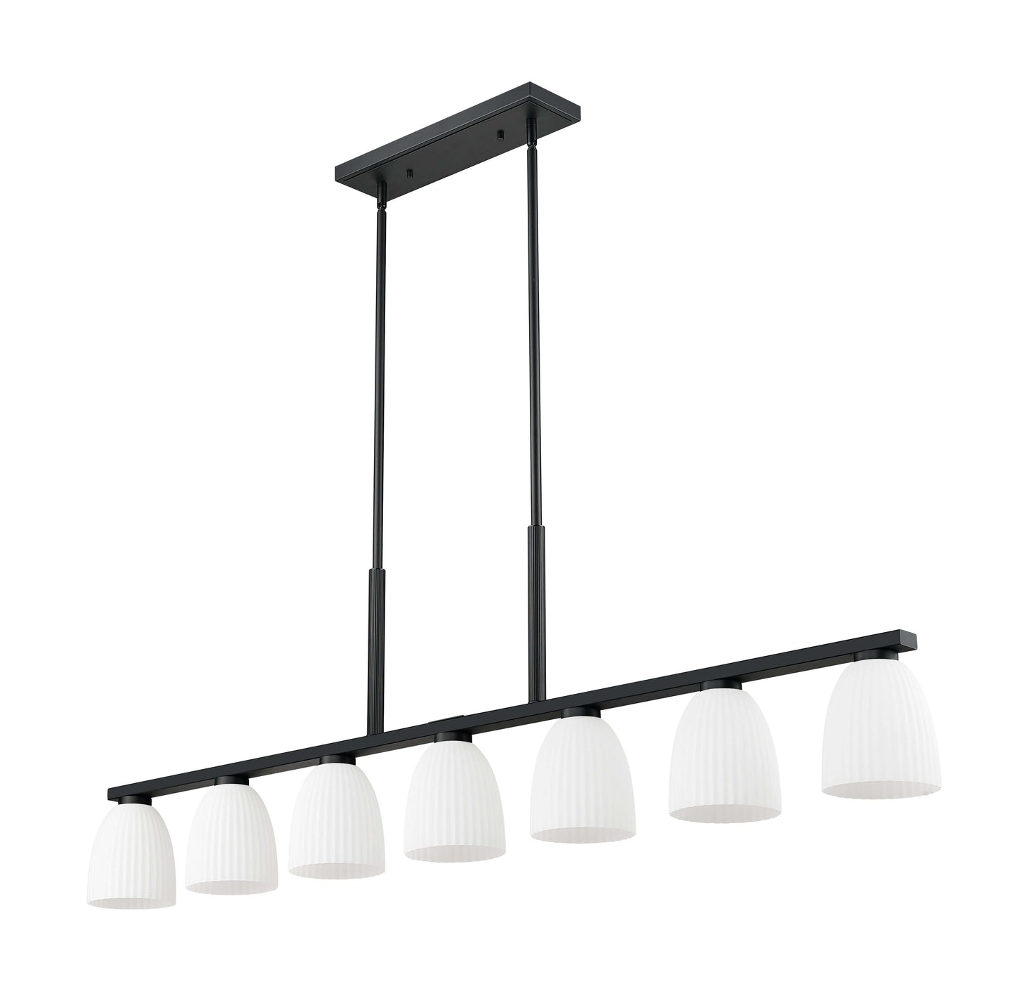 Naya 7 Light Linear Chandelier Matte Black