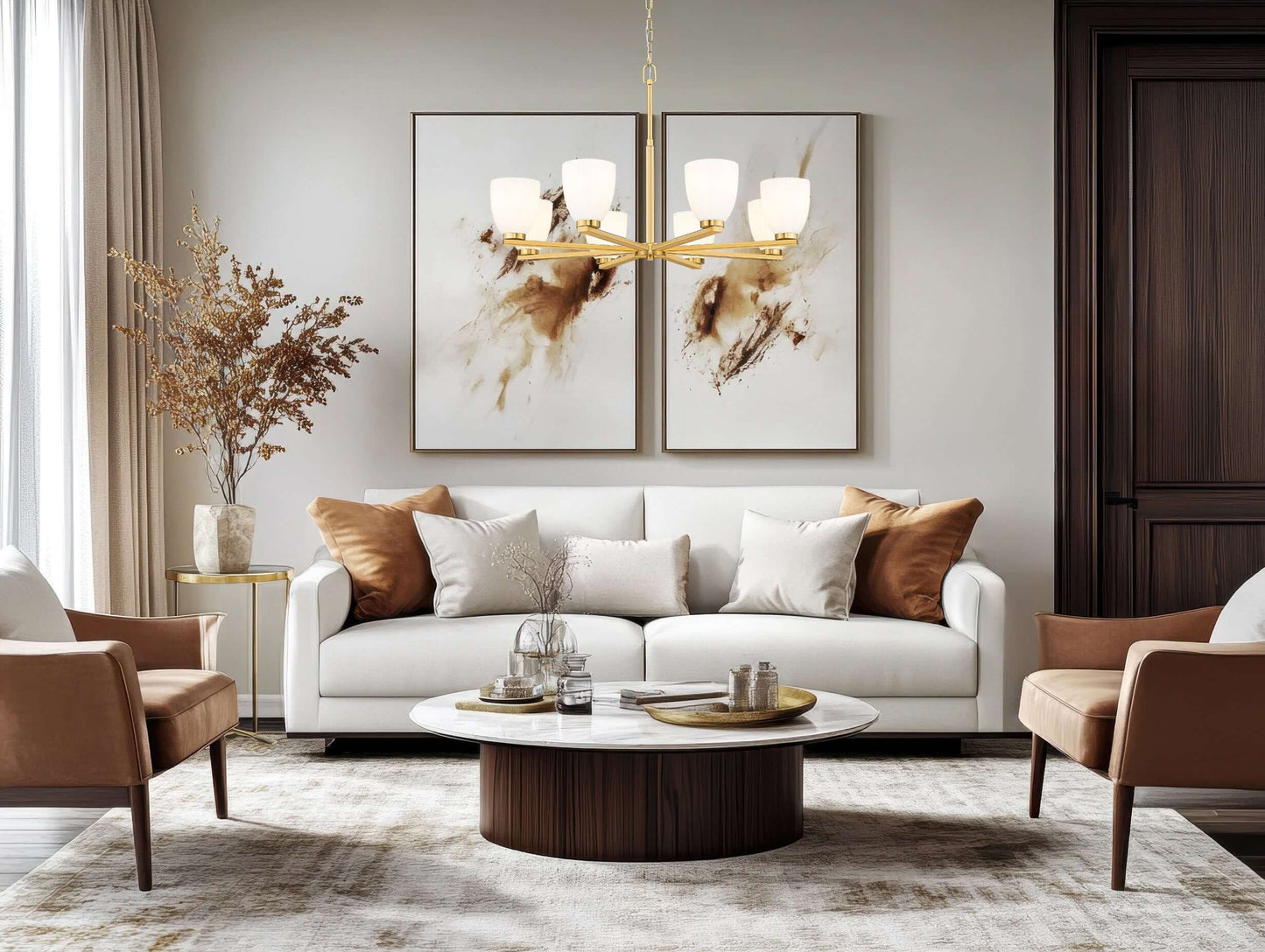 Naya 8 Light Chandelier Modern Gold