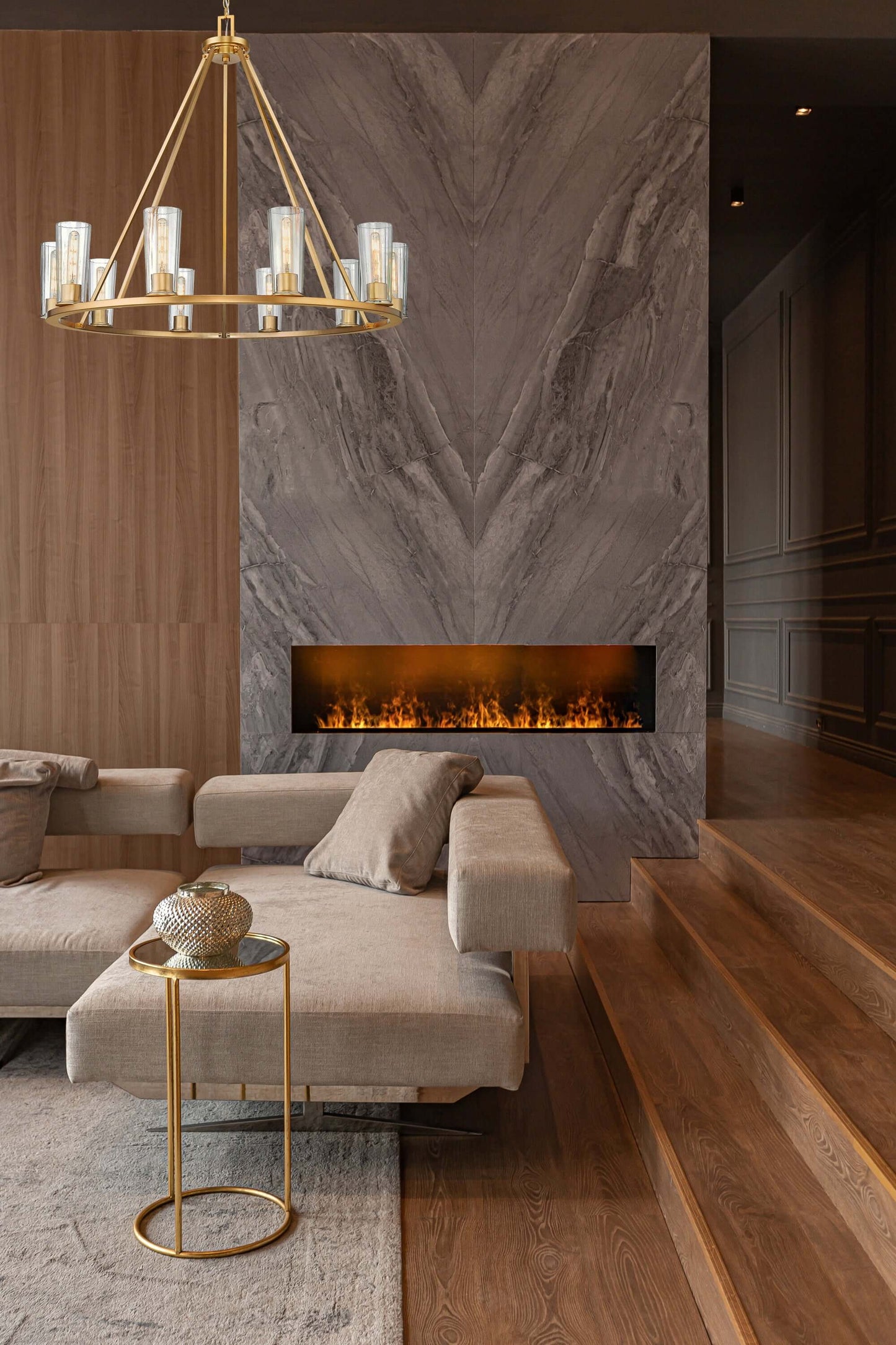 Titus 10 Light Chandelier Modern Gold
