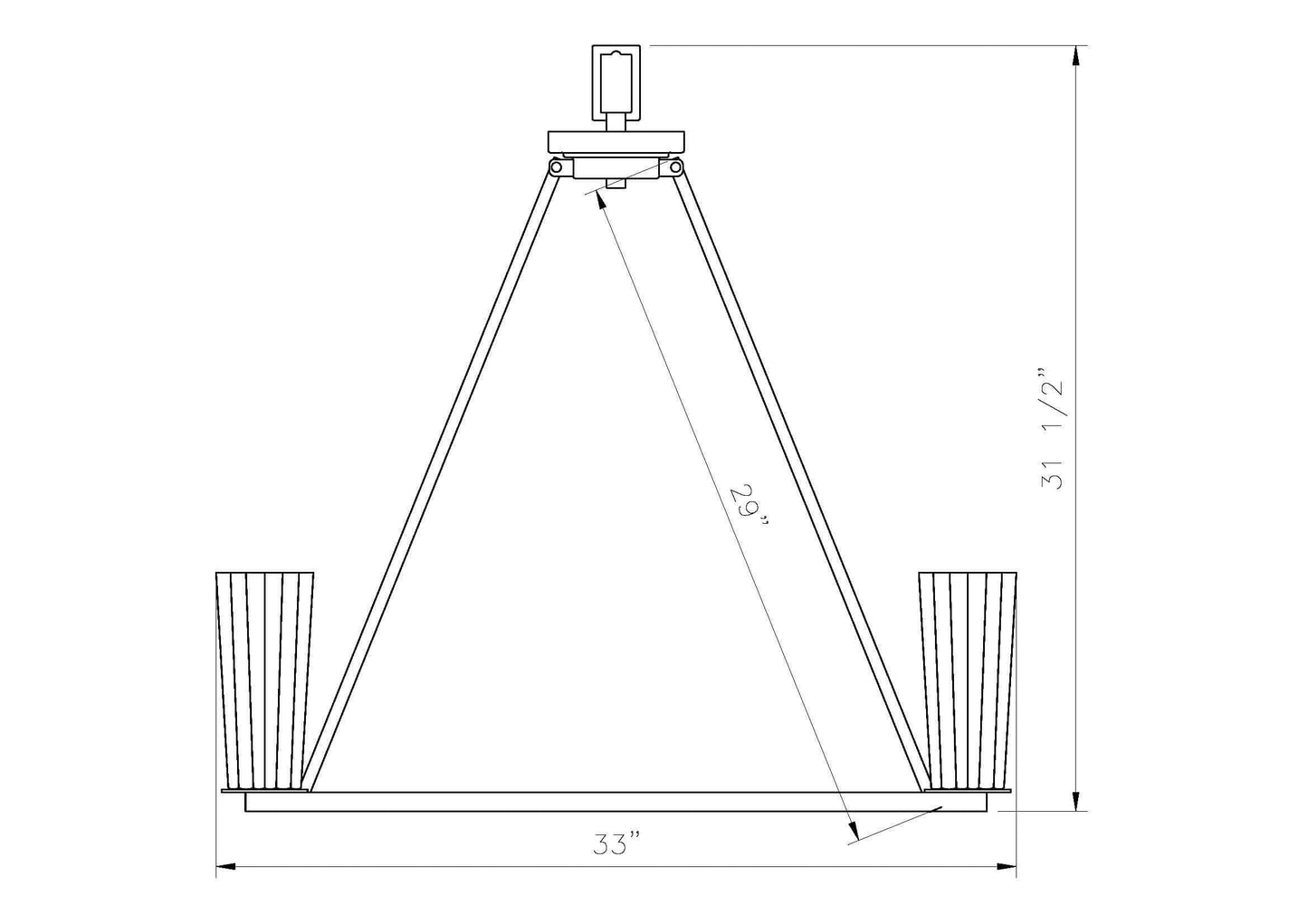 Titus 8 Light Chandelier Matte Black