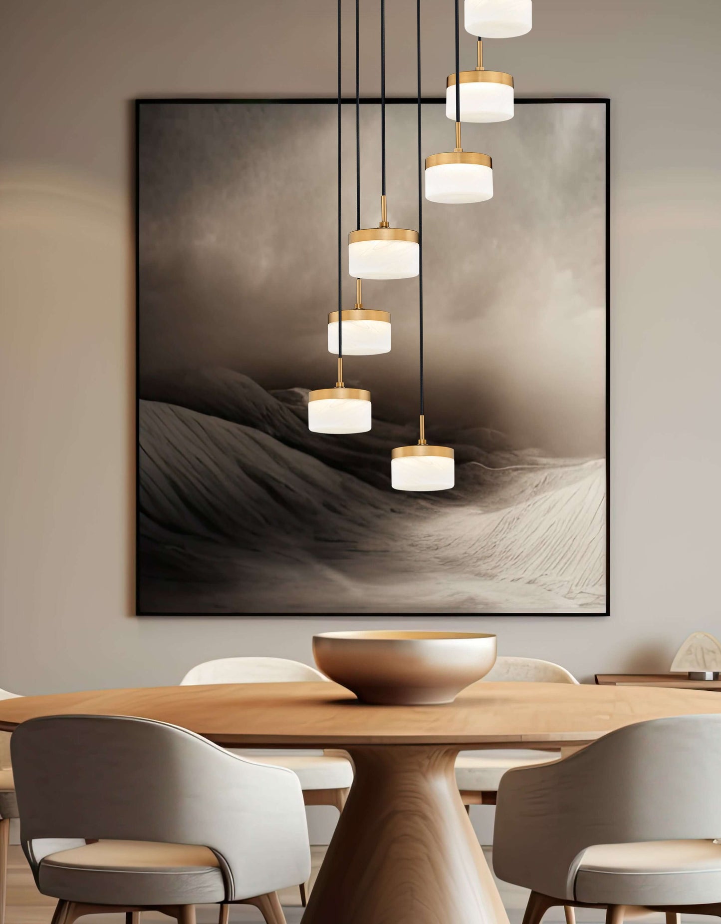 Renaud LED 7 Light Chandelier Modern Gold