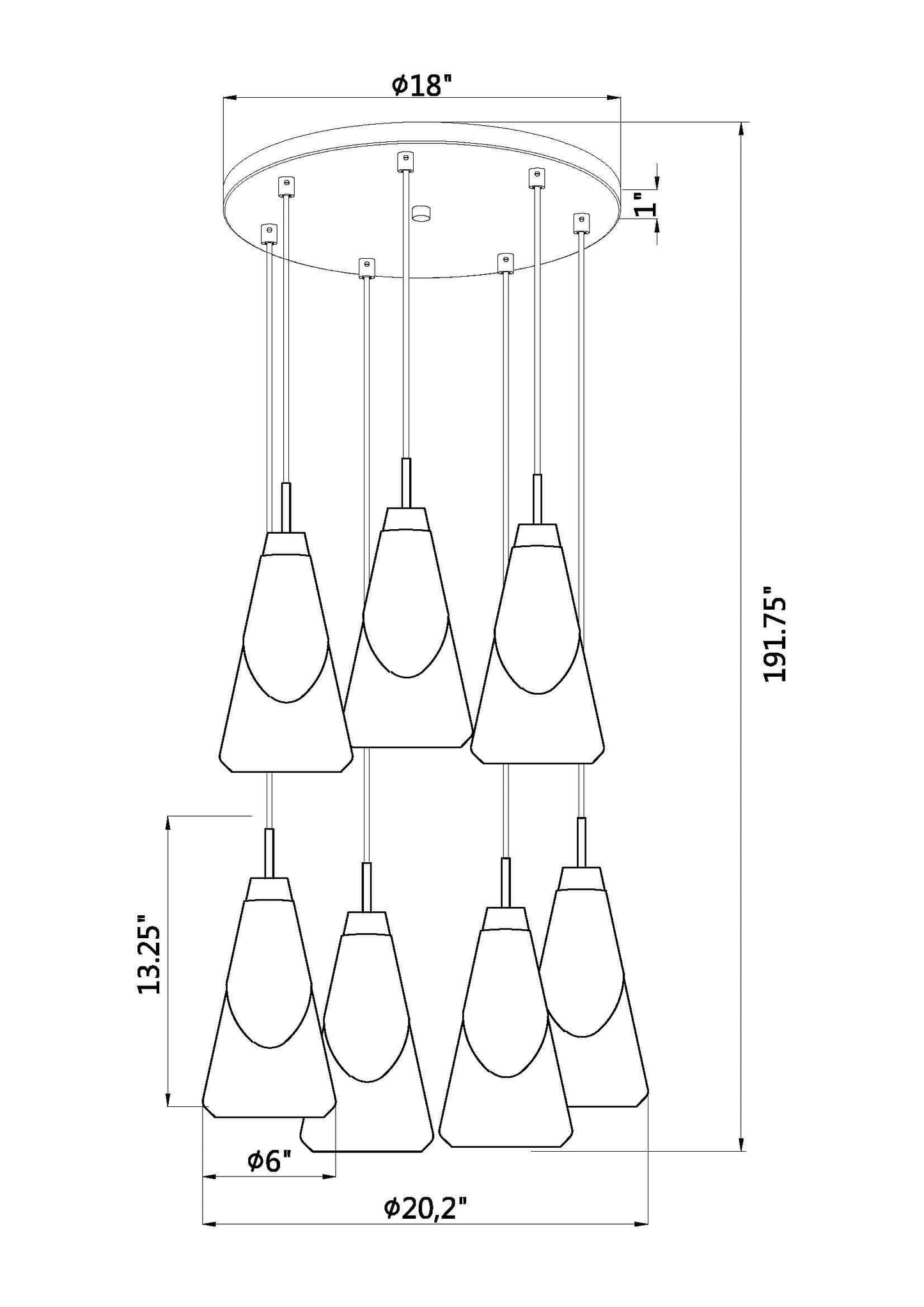 Aimie 7 Light Chandelier Brushed Nickel